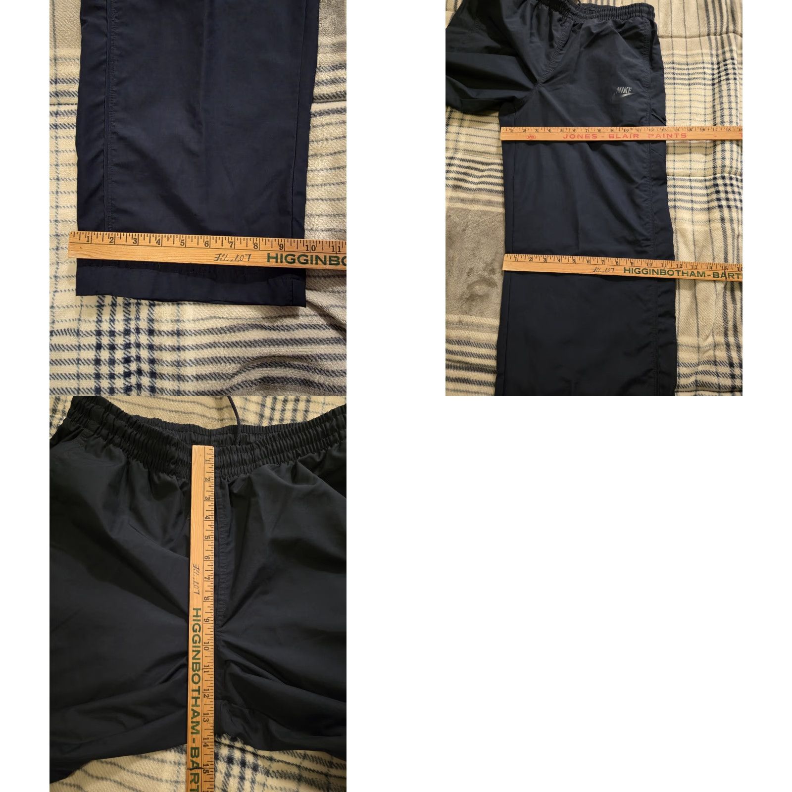 Nike VINTAGE Nike Track Pants Windbreaker Wide-Leg Ankle Zip Lined Navy Blue Large Size US 33 - 9 Thumbnail