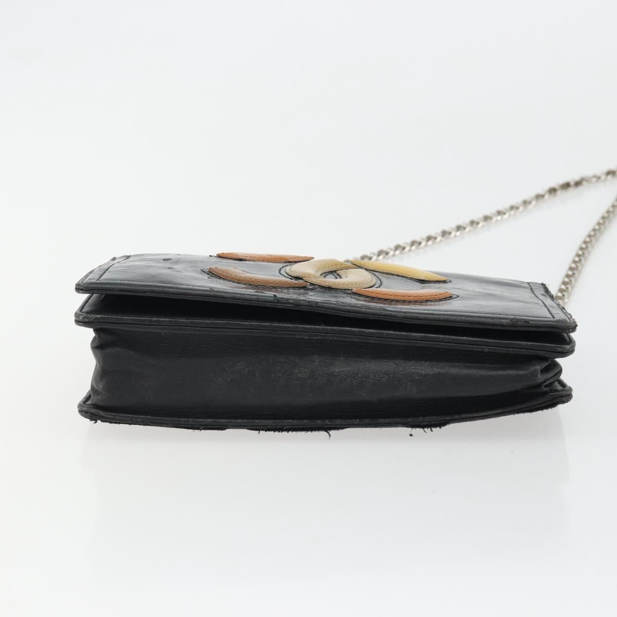 CHANEL COCO Mark Chain Shoulder Bag Patent leather Black