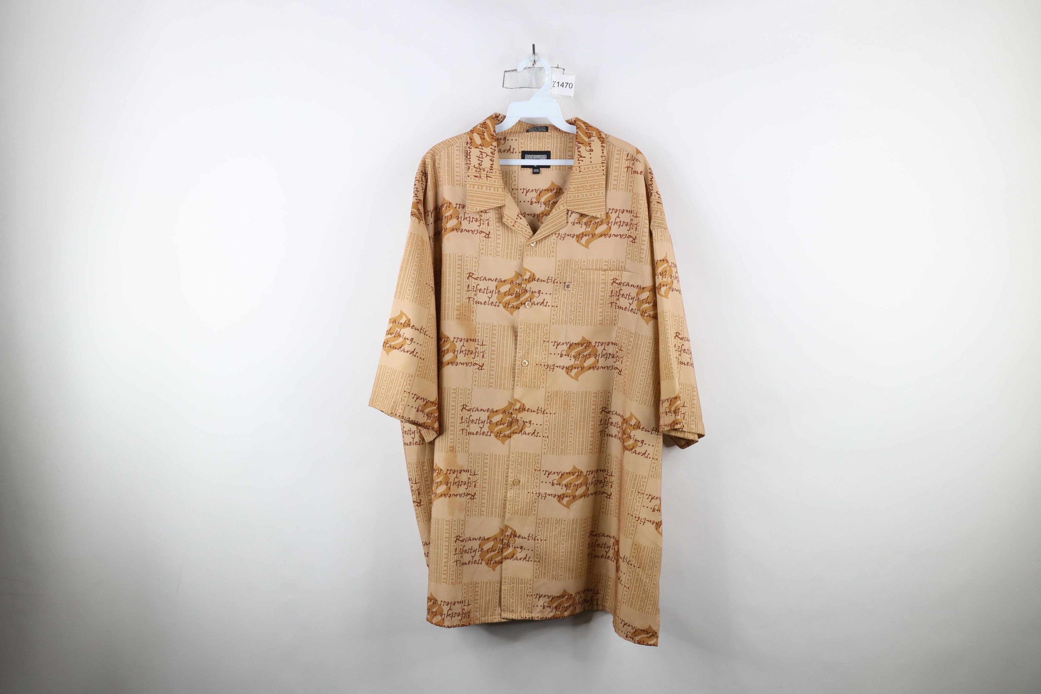 Rocawear × Vintage Vintage 90s Y2K Rocawear Hip Hop All Over Print Button Shirt Size US XXL / EU 58 / 5 - 1 Thumbnail