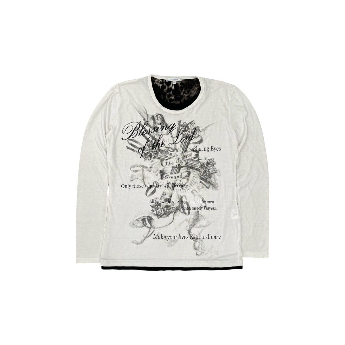If Six Was Nine × Japanese Brand × Le Grande Bleu (L.G.B.) White Cross & Smoke Longsleeve Size US M / EU 48-50 / 2 - 1 Thumbnail