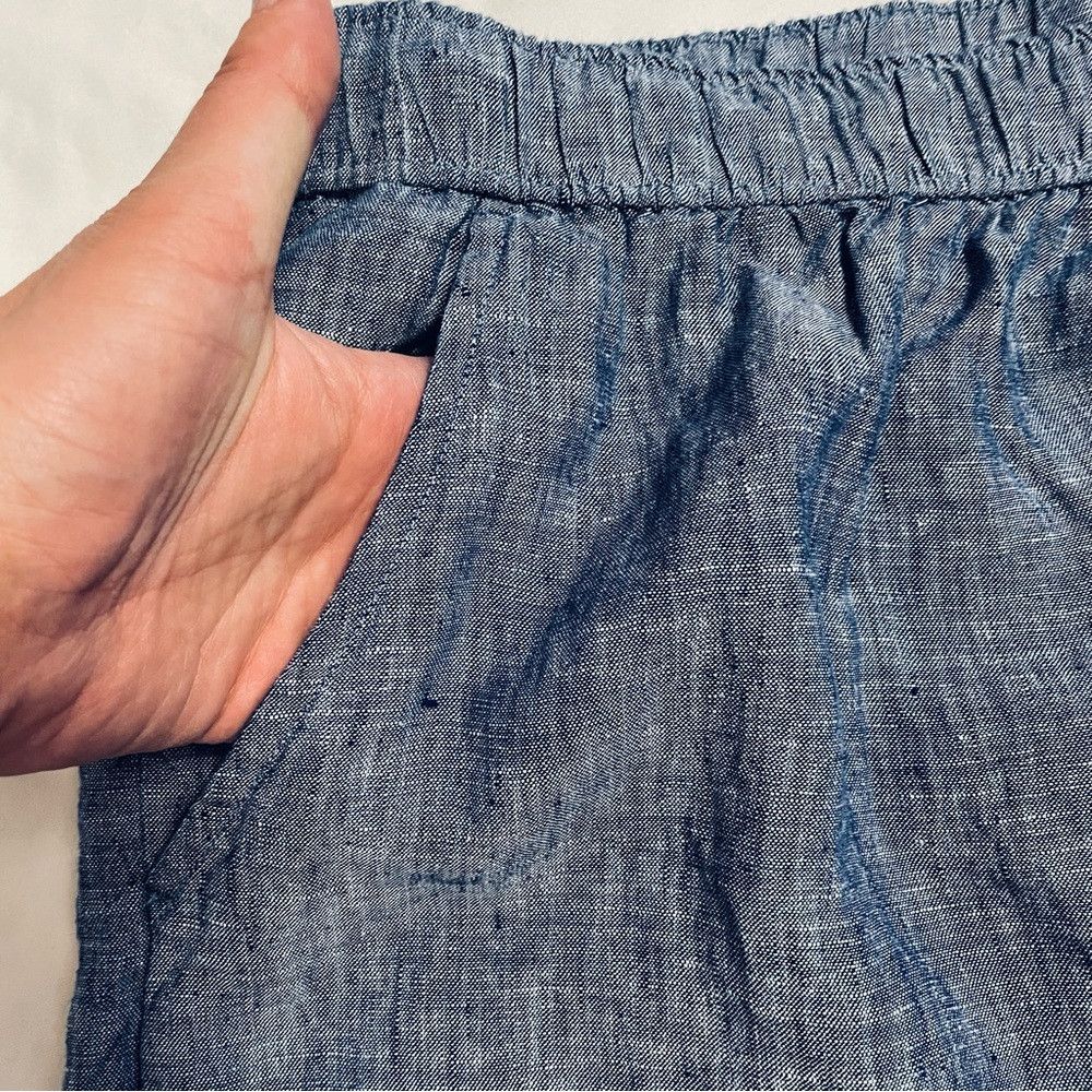 Elie Tahari NWT New Tahari 100% Linen Blue Shorts Size 3X Size 42" / US 20 - 2 Thumbnail