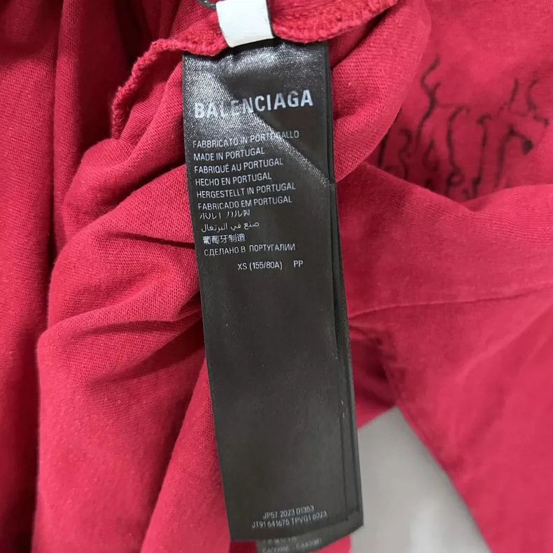 Balenciaga Balenciaga Red flame crackle short sleeve Size US XS / EU 42 / 0 - 6 Thumbnail