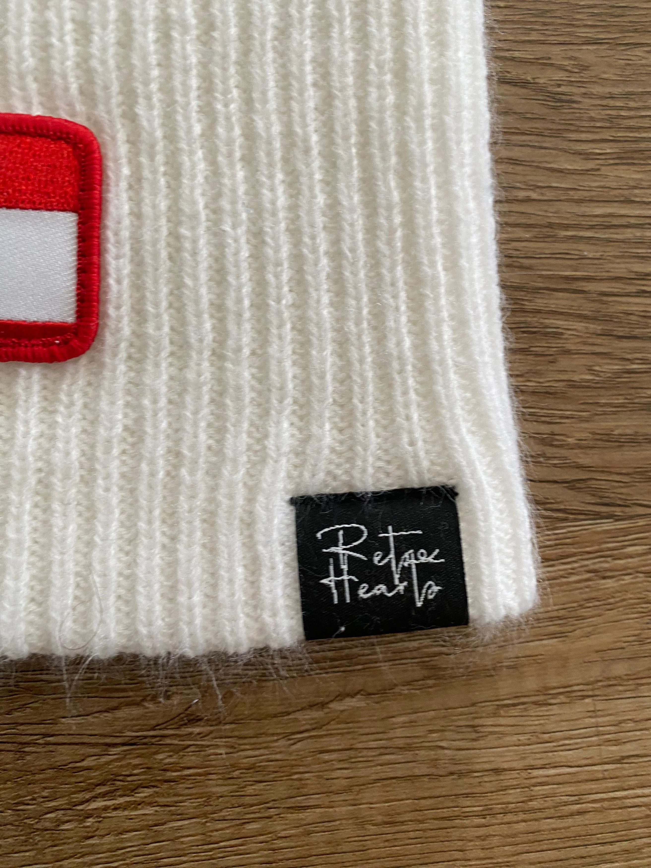Other Box Boys Retro Hearts Bear Hat – White Embroidered Balaclava Size ONE SIZE - 6 Thumbnail