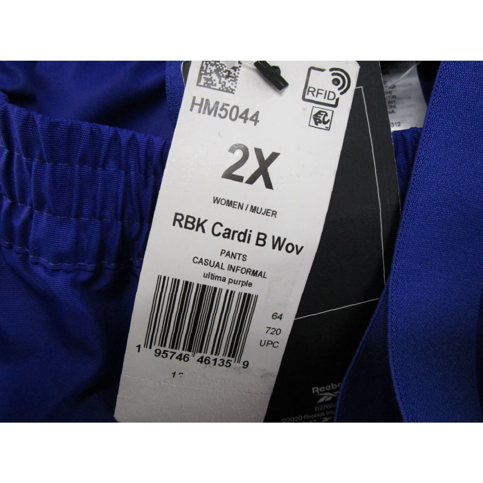 Reebok Reebok Jogger Pants Women's 2XL Plus Size Ruched-Leg Pull-On Woven New Purple Polyester Size 40" / US 18 - 3 Thumbnail