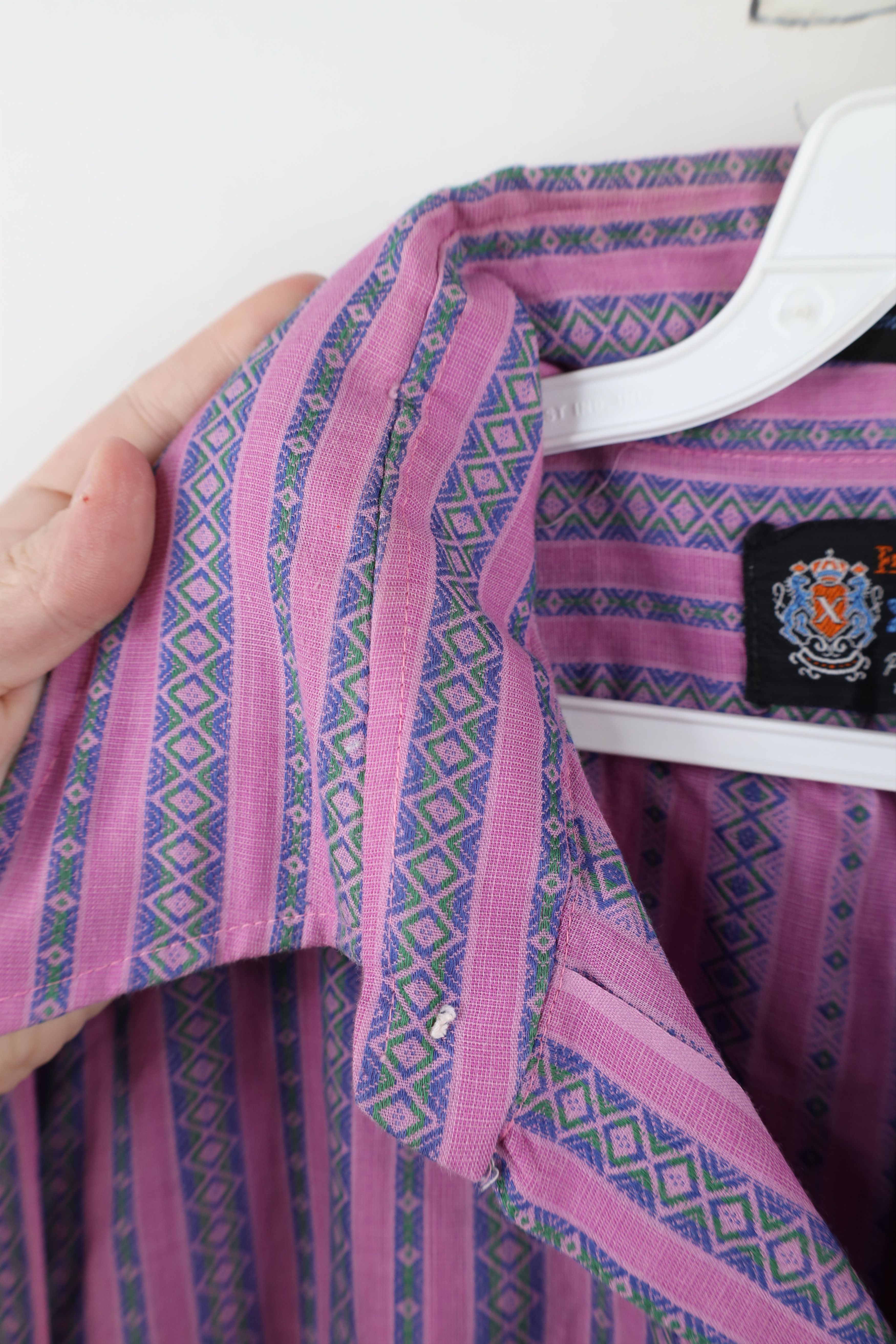 Vintage Vintage 60s Fruit of the Loom Striped Collared Button Shirt Size US L / EU 52-54 / 3 - 8 Thumbnail