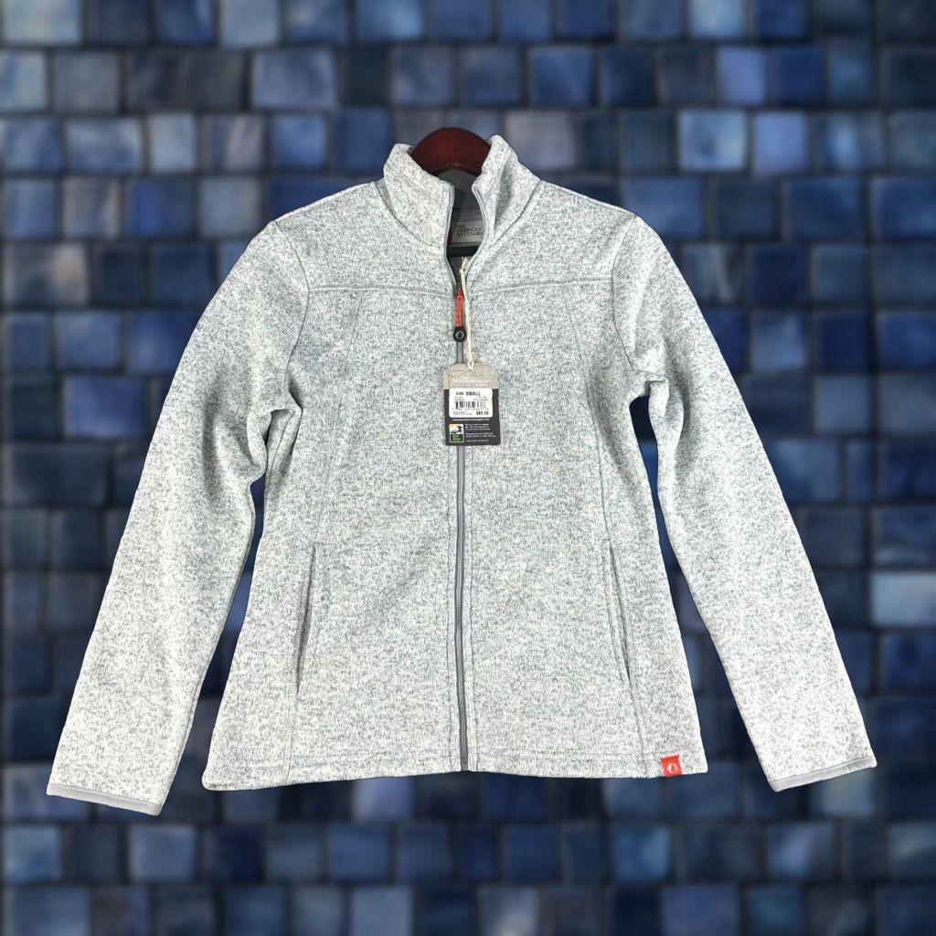 Vintage The American Outdoorsman Jacket Women's Small Gray Knit Full Zip Pockets New Regular Fit Basic Jacket Classic Outdoor Modern Global Mens Womens Size S / US 4 / IT 40 - 1 Thumbnail