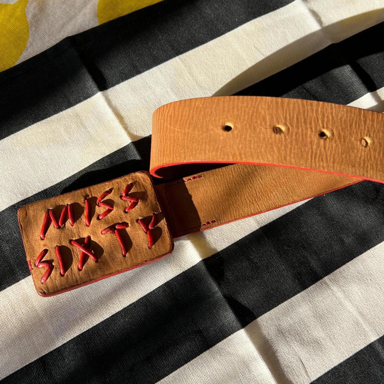 Miss Sixty Miss Sixty Genuine Leather Tan Belt with embroidered patch Size ONE SIZE - 8 Thumbnail