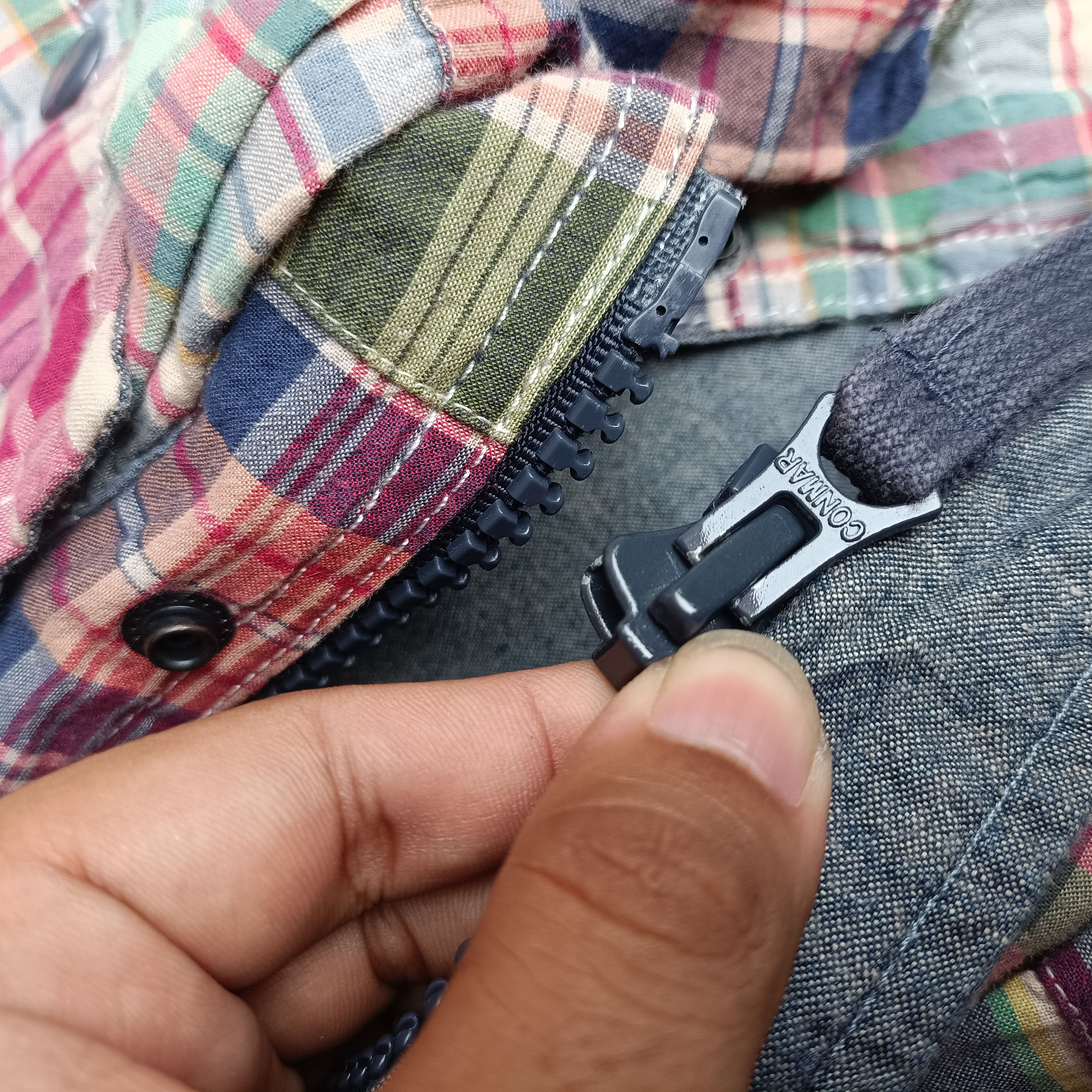 Denim & Supply Ralph Lauren × Indigo Vintage M65 Patchwork madras Jacket Size US S / EU 44-46 / 1 - 7 Thumbnail