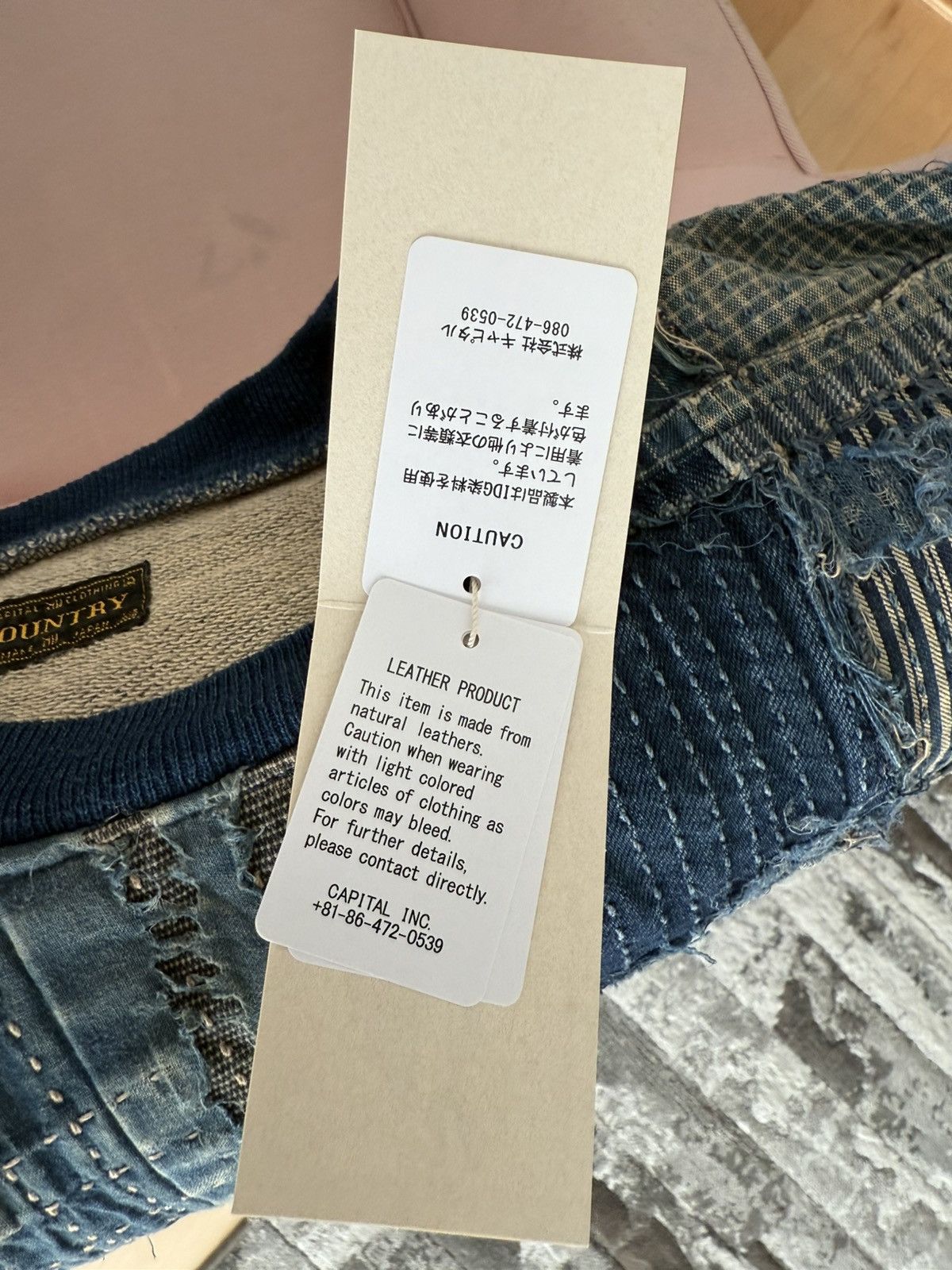 Kapital KAPITAL Boro Distressed Cotton/Linen Patchwork Sweatshirt Size US M / EU 48-50 / 2 - 14 Thumbnail