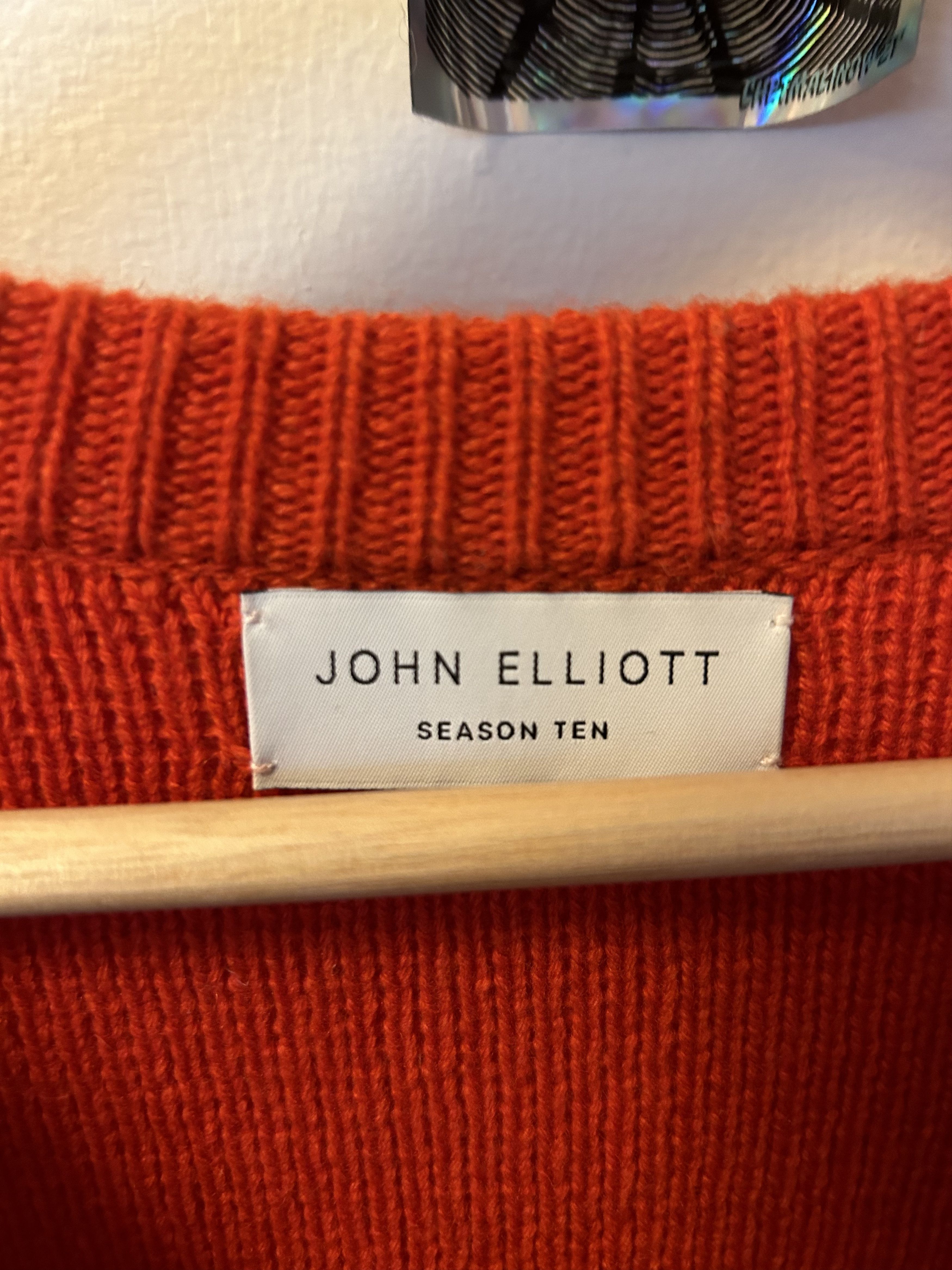 John Elliott John Elliott Red Cashmere Cropped Crew Sweater Size US L / EU 52-54 / 3 - 2 Thumbnail