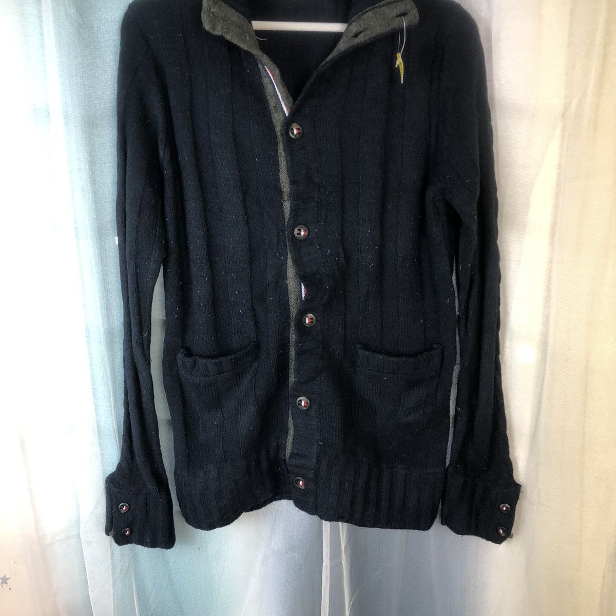 Japanese Brand Mens Mels Rose Dark Blue Patterned Cardigans #7415 Size US M / EU 48-50 / 2 - 3 Thumbnail