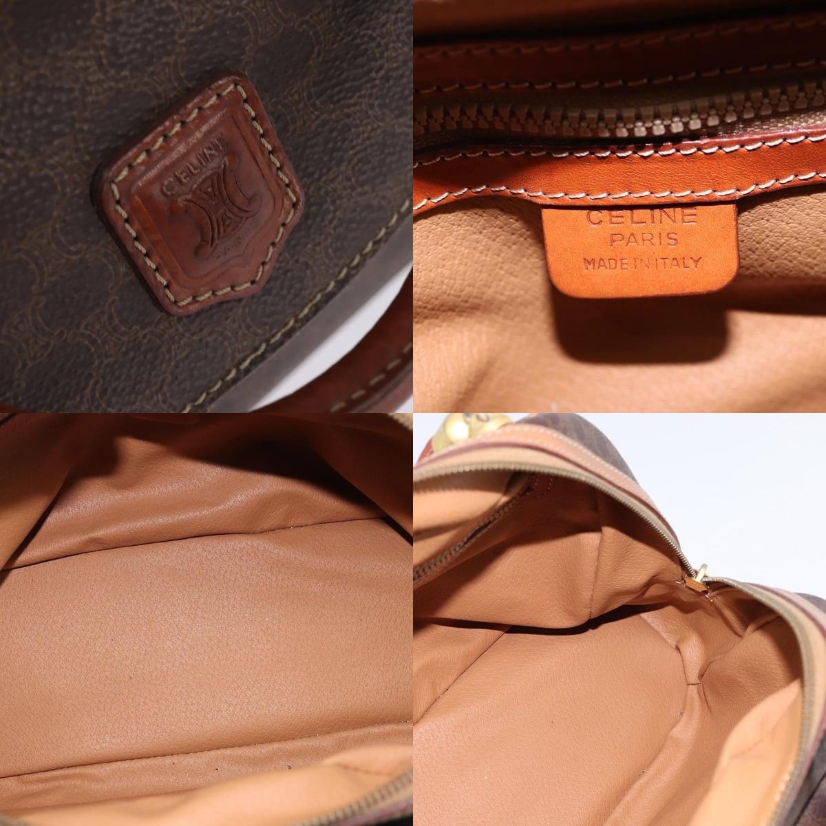 Celine CELINE Macadam Canvas Hand Bag Pvc Leather Brown Gold Size ONE SIZE - 11 Thumbnail