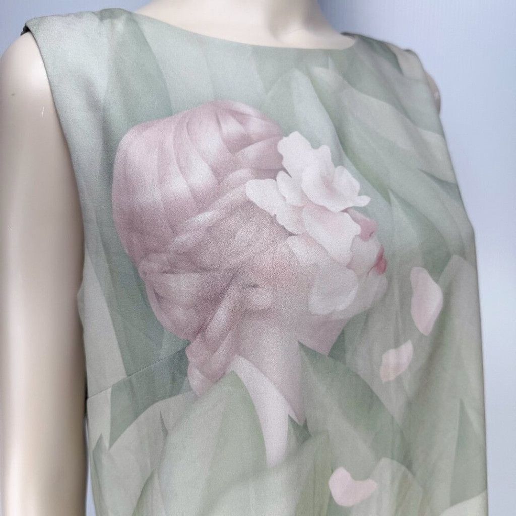 Other LE GALERISTE Pastel Art Shift Green Mini Summer Dress sz M Size L / US 10 / IT 46 - 7 Thumbnail
