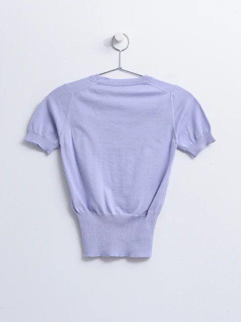 Vivienne Westwood o1f1d3z0226 Bea Logo Knitted T-Shirt in Lavender Size L / US 10 / IT 46 - 2 Thumbnail