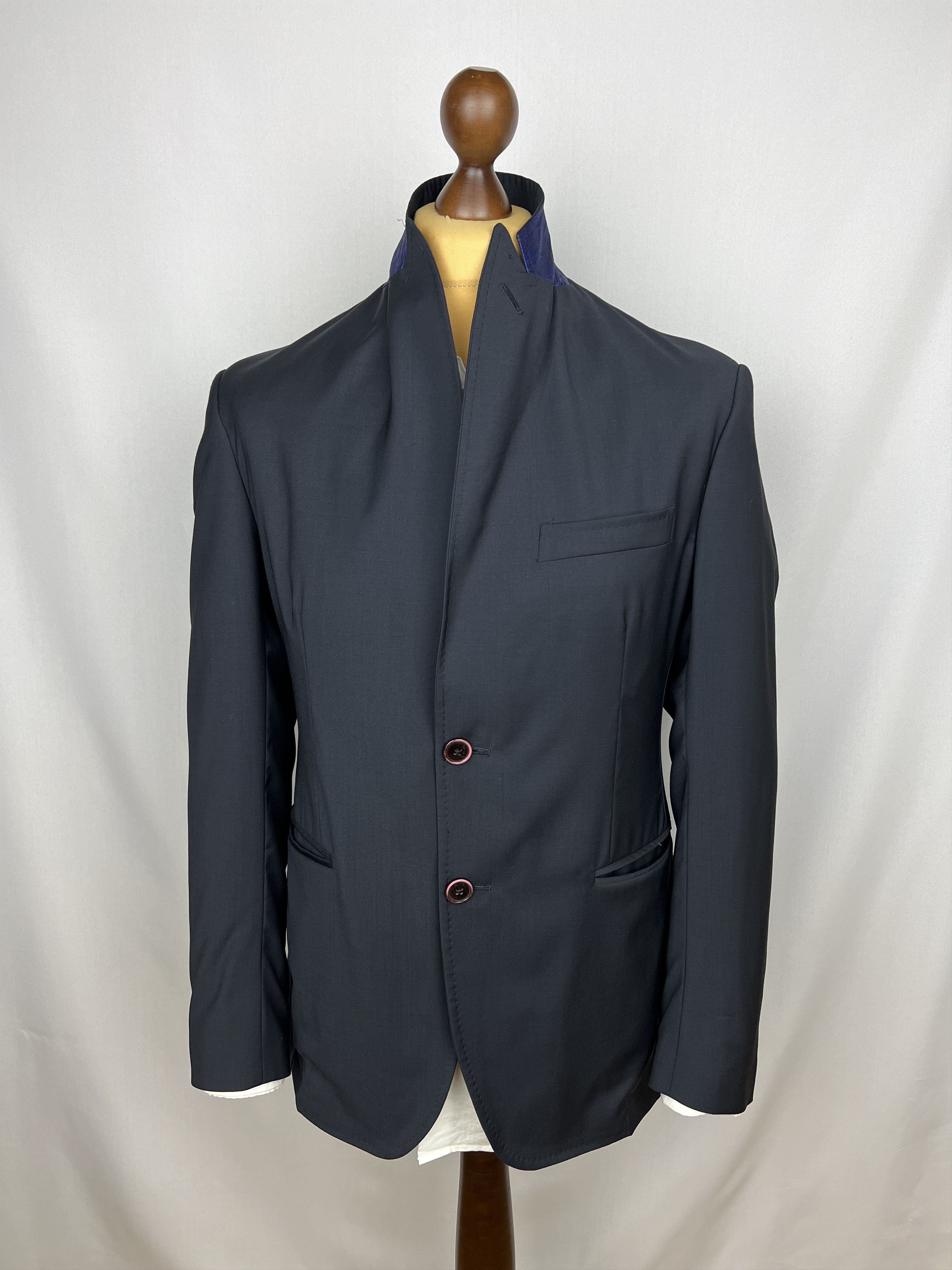 Etro Milano Solid Midnight Lightweight Half-Lined Wool Sport Coat Size 40R - 2 Thumbnail