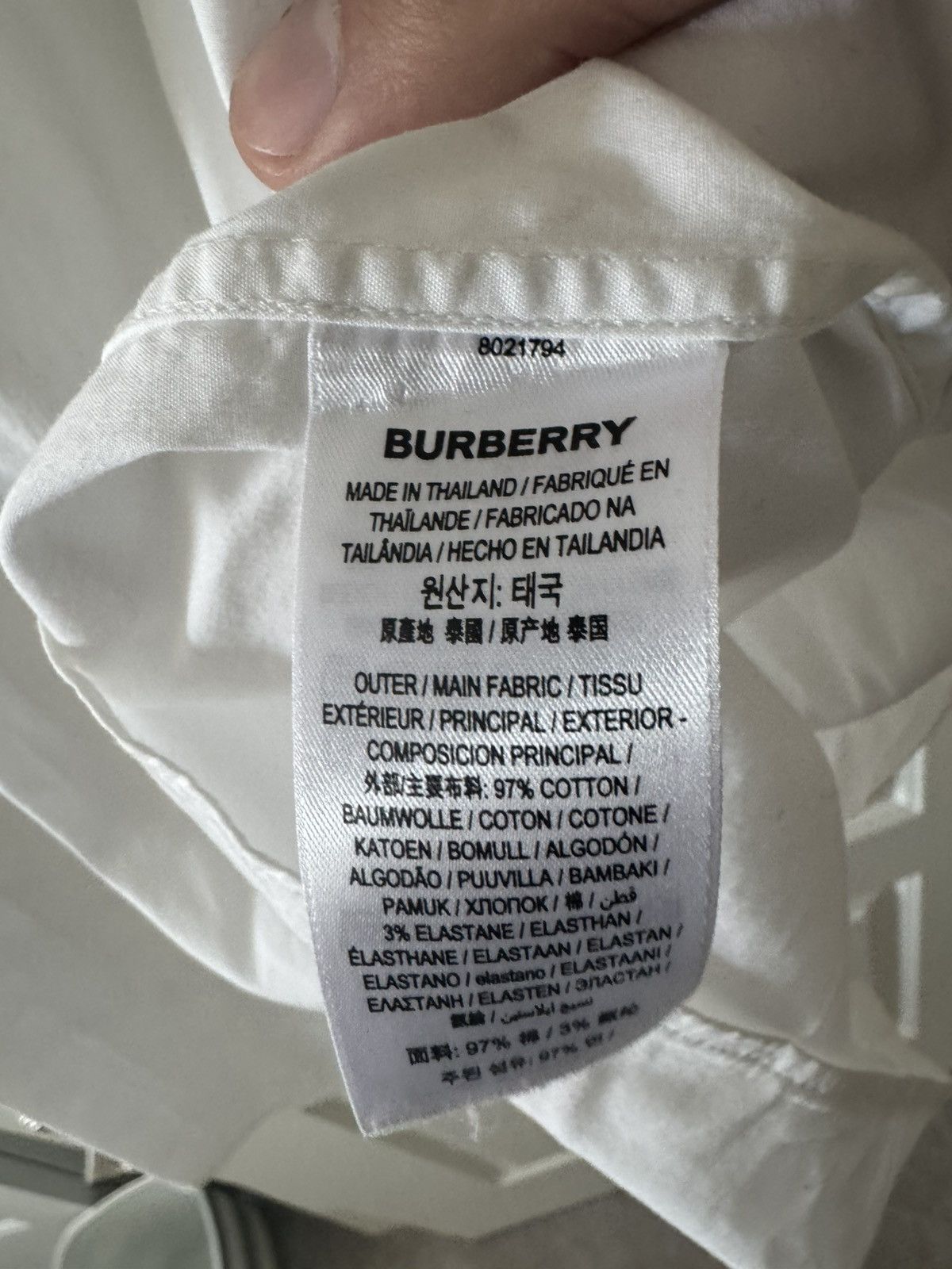 Burberry Burberry pocket logo long sleeve white shirt Size US L / EU 52-54 / 3 - 4 Thumbnail
