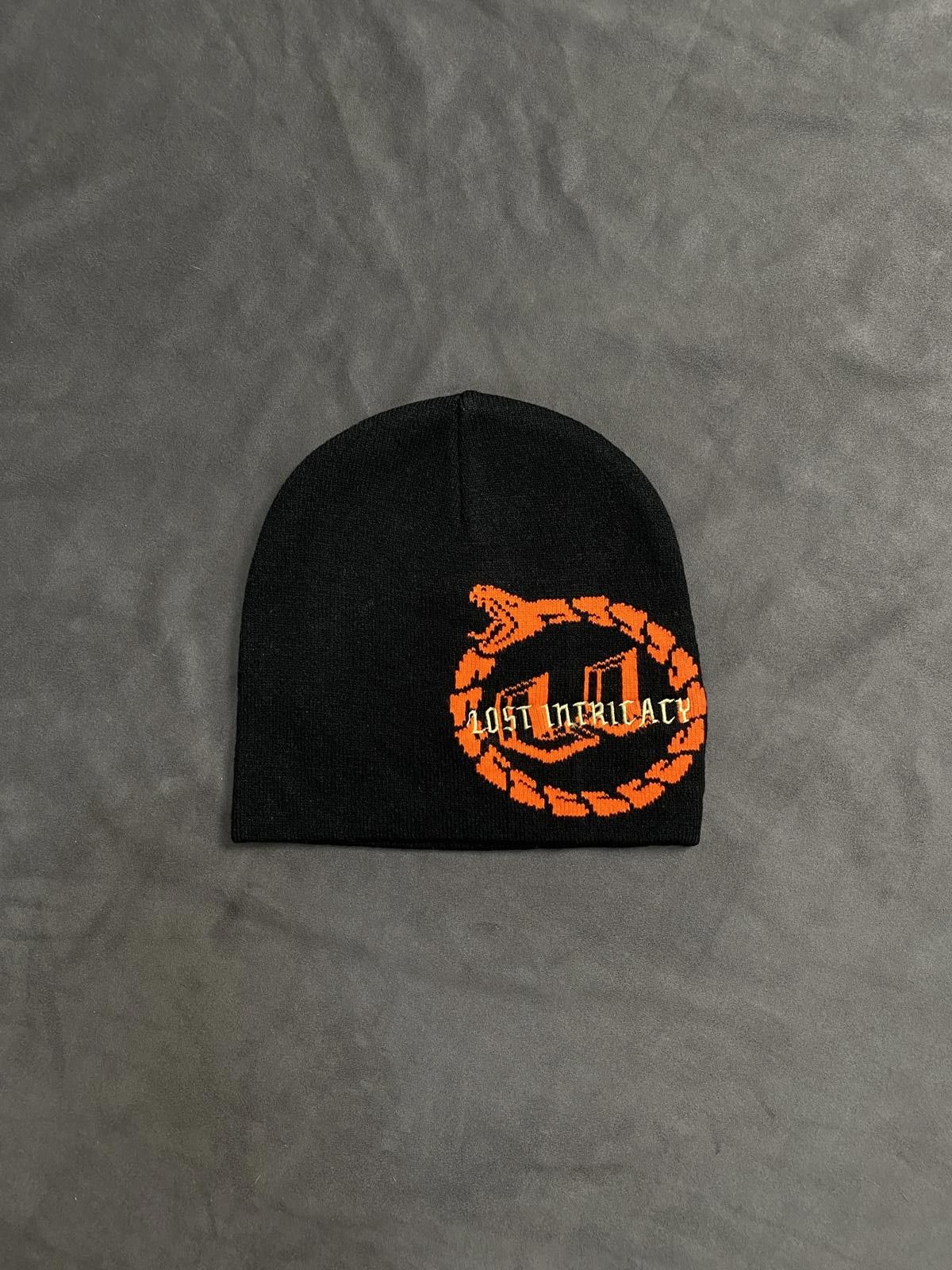 Japanese Brand Lost Intricacy Logo Full Circle Snake No Cuff Black Beanie Size ONE SIZE - 1 Thumbnail