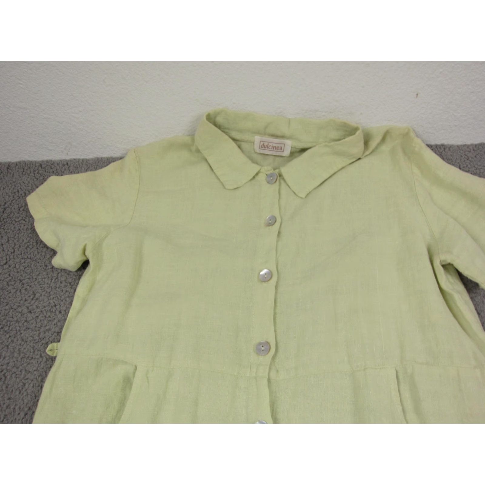 Vintage VINTAGE Dulcinea Dress Womens Sz 1 Green Maxi 100% Linen MOD 80s 90s Made in USA Dress Womens Linen Green Maxi 80s 90s Dulcinea Size 1 Size XS / US 0-2 / IT 36-38 - 2 Thumbnail