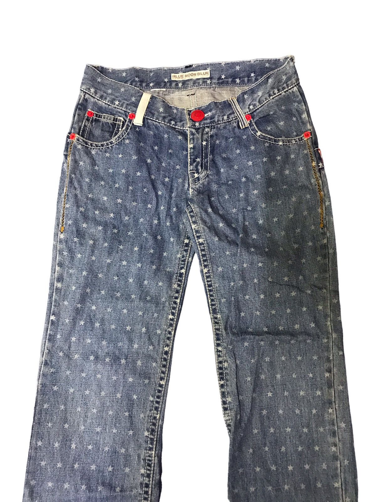 Hysteric Glamour BEST OFFER🔥🔥 Blue Moon Blue Japan Full Printed Star Jeans Size US 32 / EU 48 - 3 Thumbnail