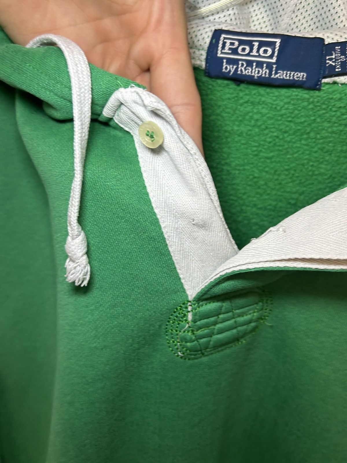 Polo Ralph Lauren Vintage Polo Ralph Lauren big pony button neck hoodie Size US XL / EU 56 / 4 - 7 Thumbnail