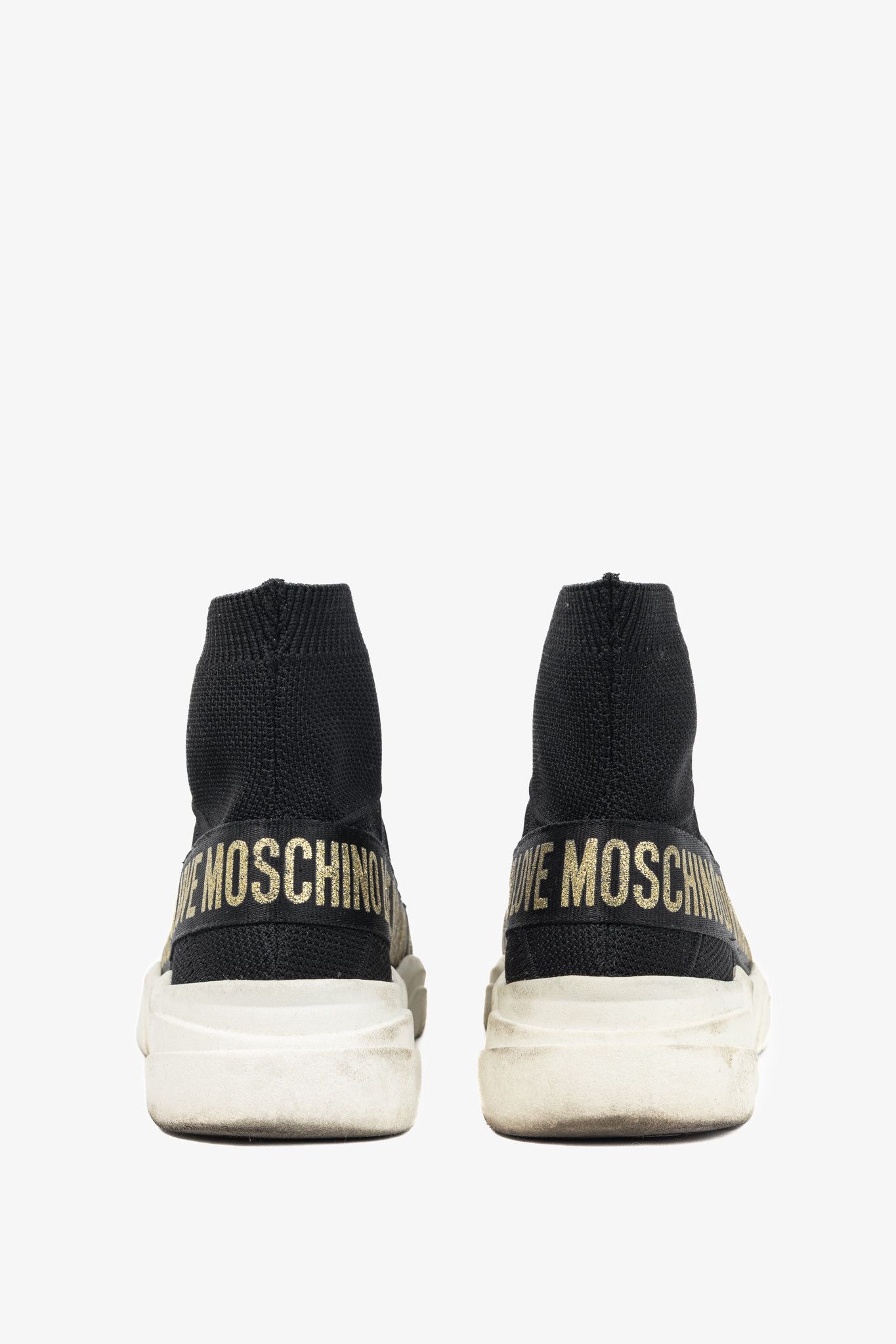 Love Moschino Love Moschino Black Glitter-Logo Sock Sneakers Size US 6.5 / IT 36.5 - 3 Thumbnail
