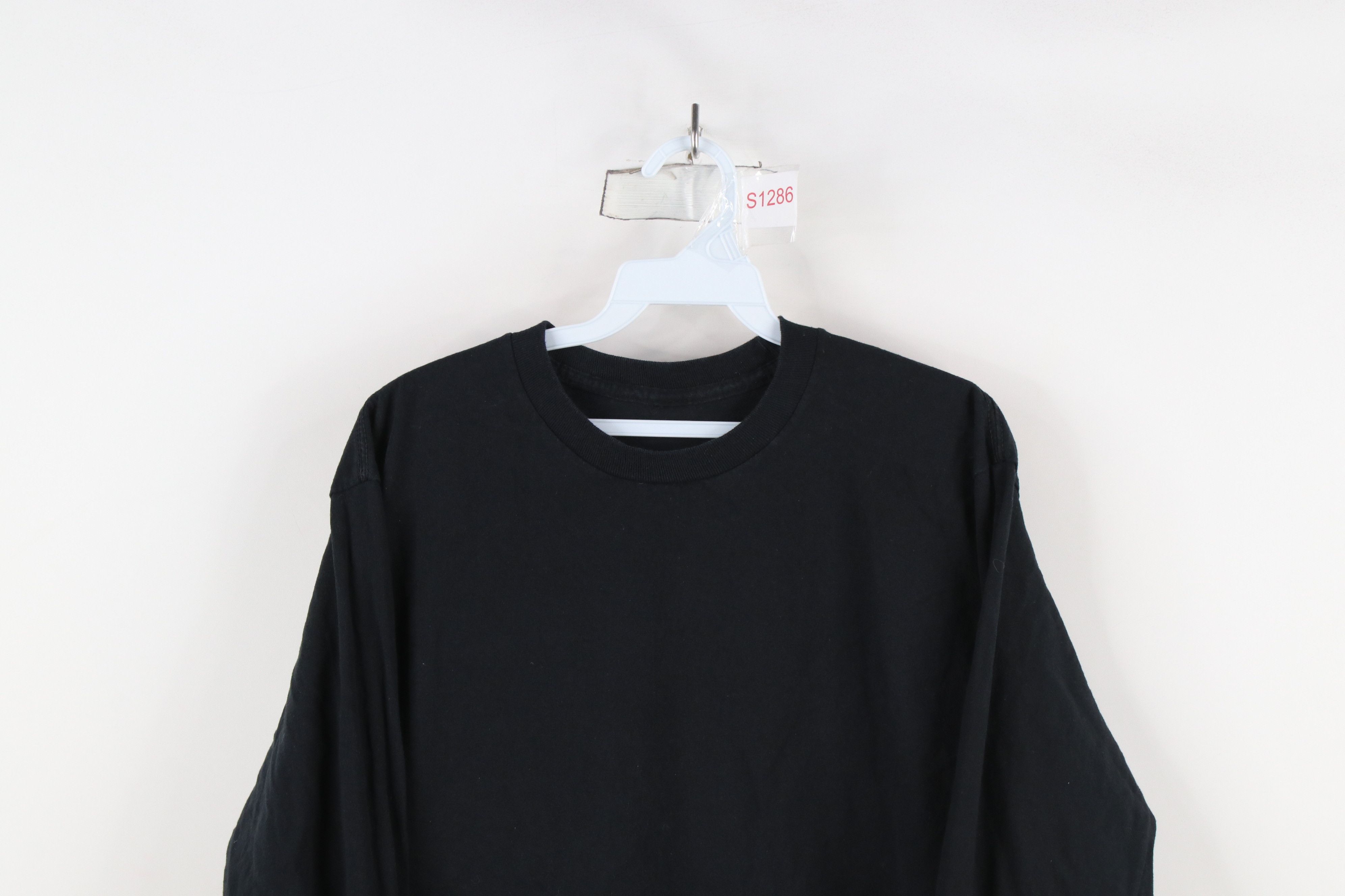 Vintage Vintage 90s Streetwear Long Sleeve T-Shirt Black Cotton Size US M / EU 48-50 / 2 - 2 Thumbnail