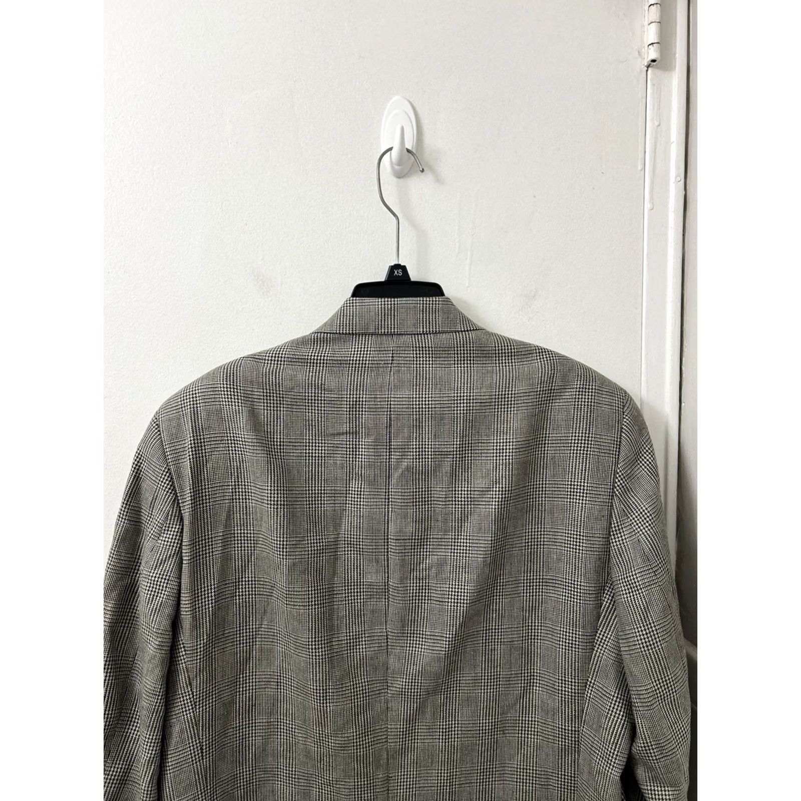 Ralph Lauren VINTAGE? No — Ralph Lauren Blazer Mens 44 Gray Silk Linen Wool Houndstooth Jacket Sport Coat Photo? Size 44R - 7 Thumbnail
