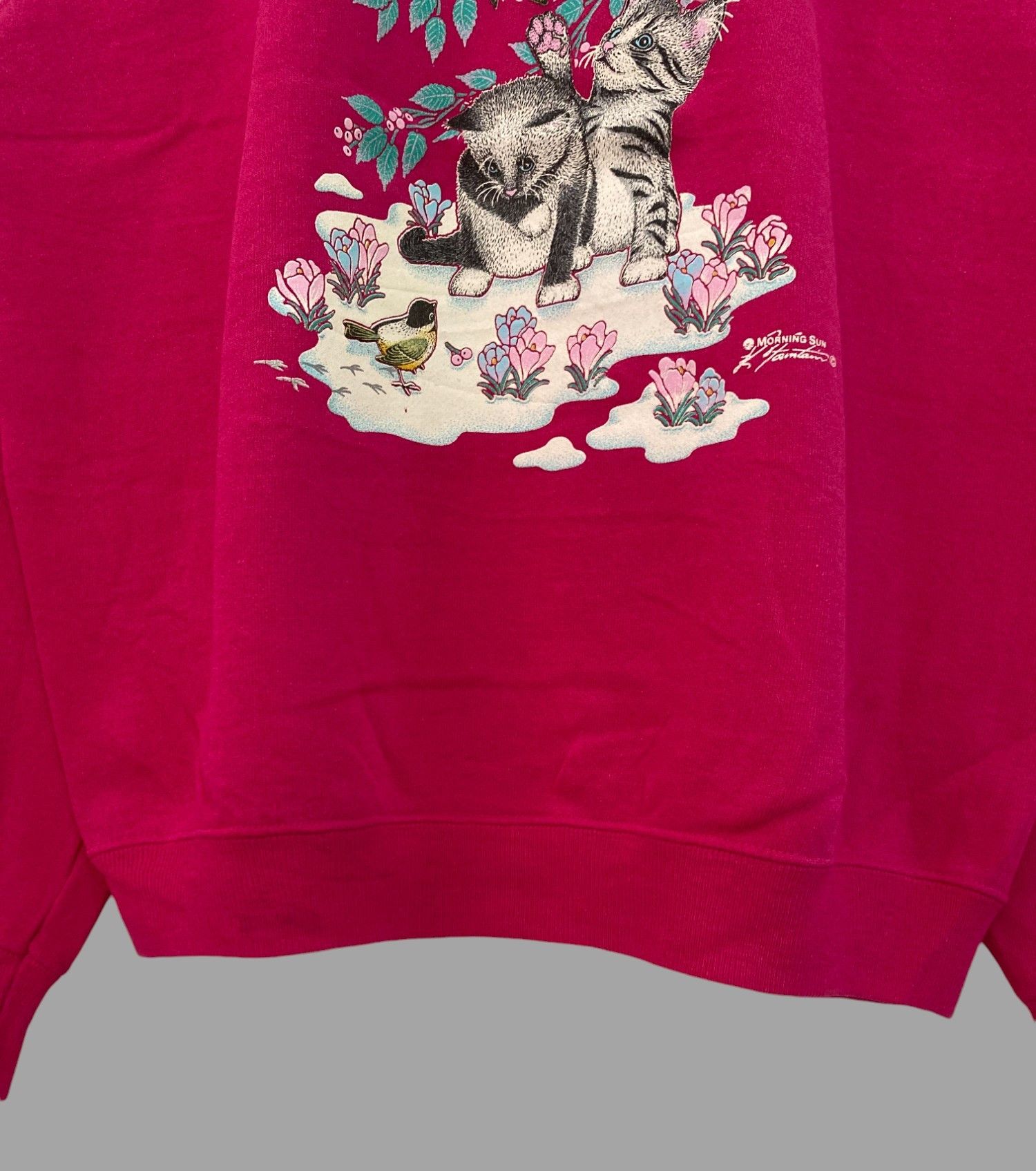 Vintage Vintage Sweatshirt Morningsun kitten Printed Size L / US 10 / IT 46 - 8 Thumbnail