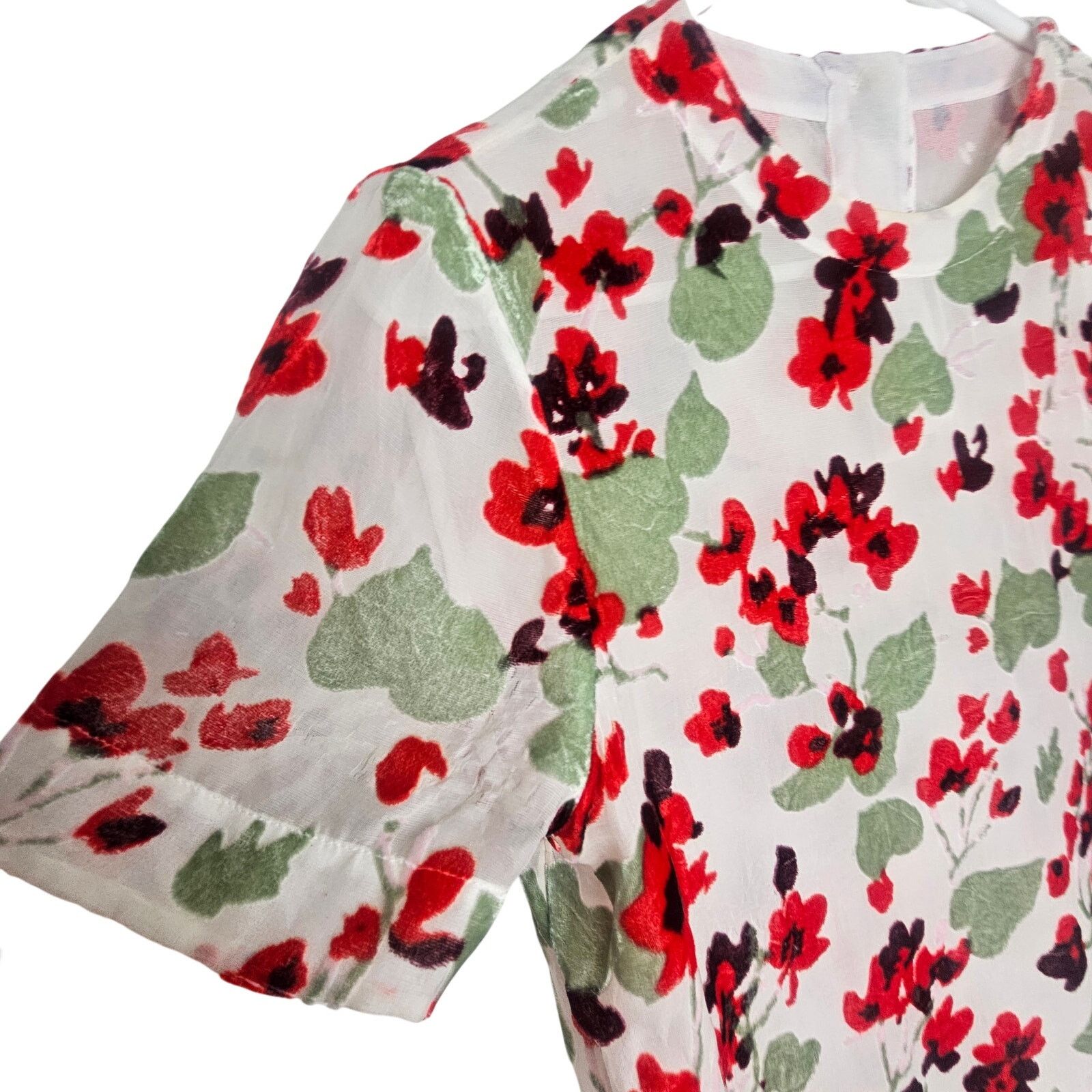 Rag & Bone Rag & Bone Womens Floral Velvet Silk Blend Crop Top Sz S Size S / US 4 / IT 40 - 5 Thumbnail