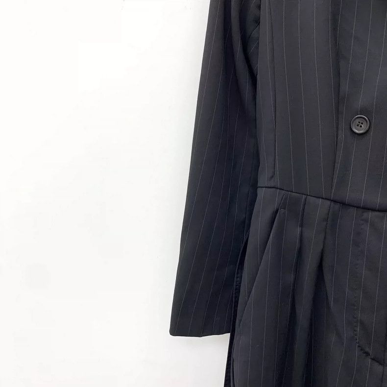 Max Mara Max Mara Black striped wool lapel, double-breasted, long-s Size XS / US 0-2 / IT 36-38 - 4 Thumbnail