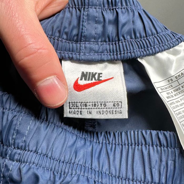 Nike Vintage Nike Track Pants Navy Blue Nylon Swoosh 90s