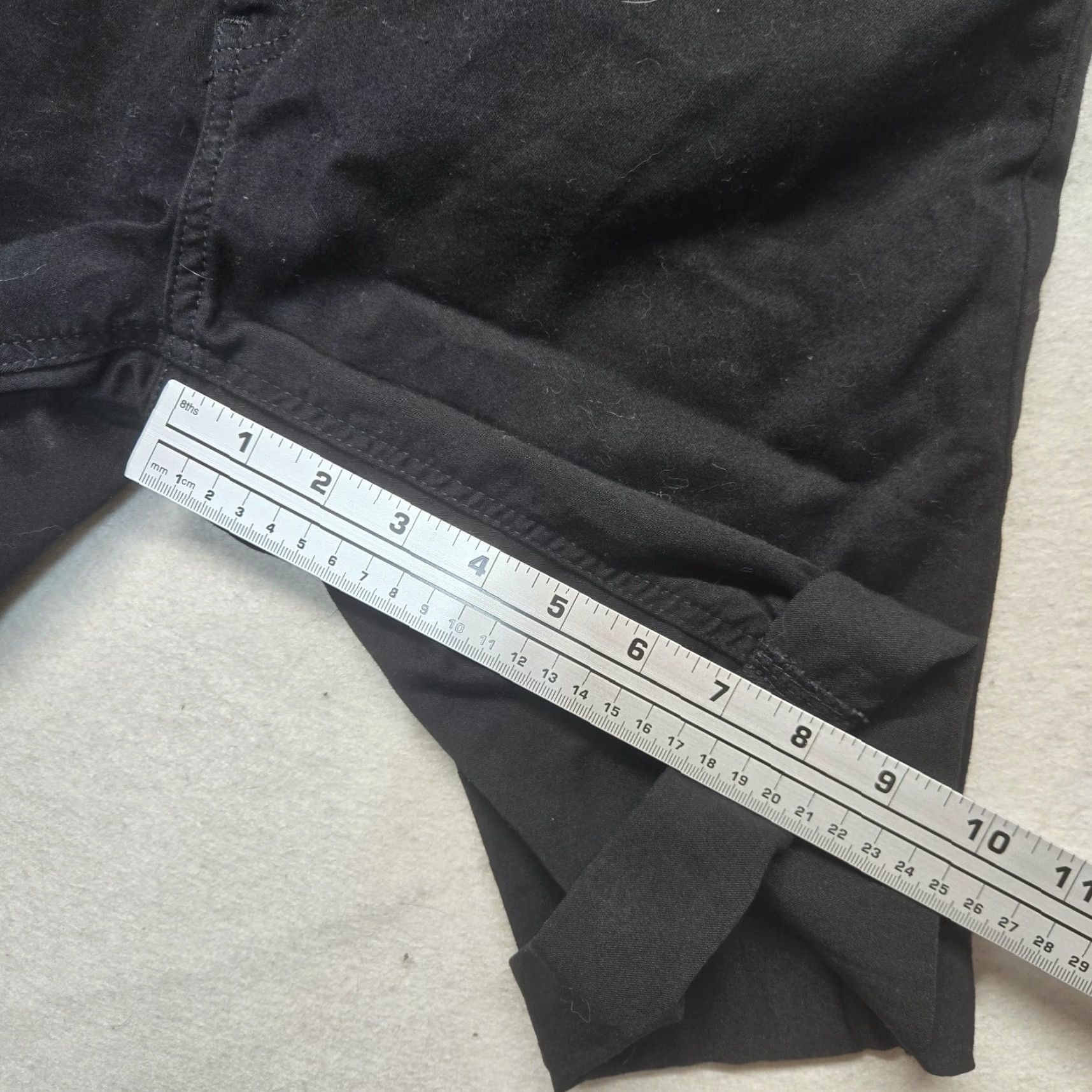 DKNY DKNY Jeans Black Denim Hi Rise Bermuda Shorts Womens S Small Regular 5-Pocket Logo Patch Back Solid Inseam 8in Cotton Blend Denim Summer Casual So on Size 28" / US 6 / IT 42 - 6 Thumbnail