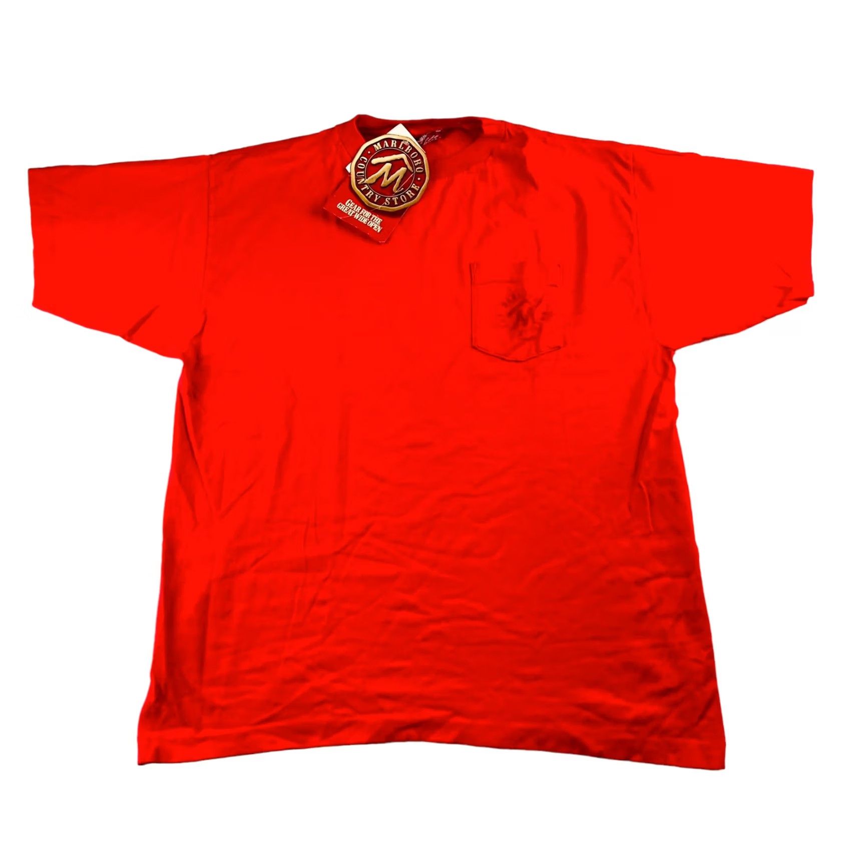 Marlboro VINTAGE Marlboro Men's Crewneck S/S Pocket T-Shirt Red One Size Size US M / EU 48-50 / 2 - 3 Thumbnail