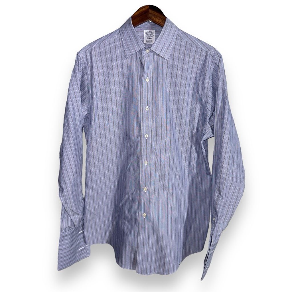 Brooks Brothers Blue Brooks Brothers 1818 French Cuff Button Down Shirt 15.5 Size US M / EU 48-50 / 2 - 1 Thumbnail