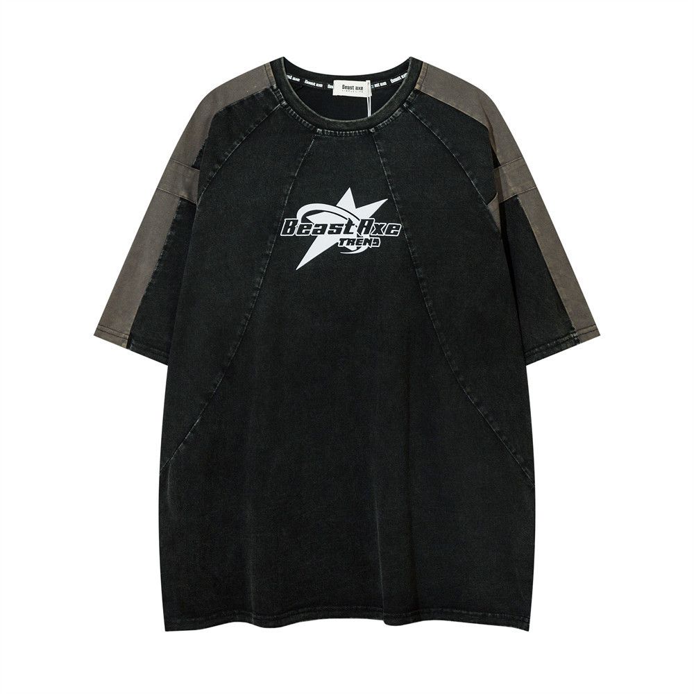 Japanese Brand × Vintage Five-pointed star washed distressed loose tee Size US M / EU 48-50 / 2 - 1 Thumbnail