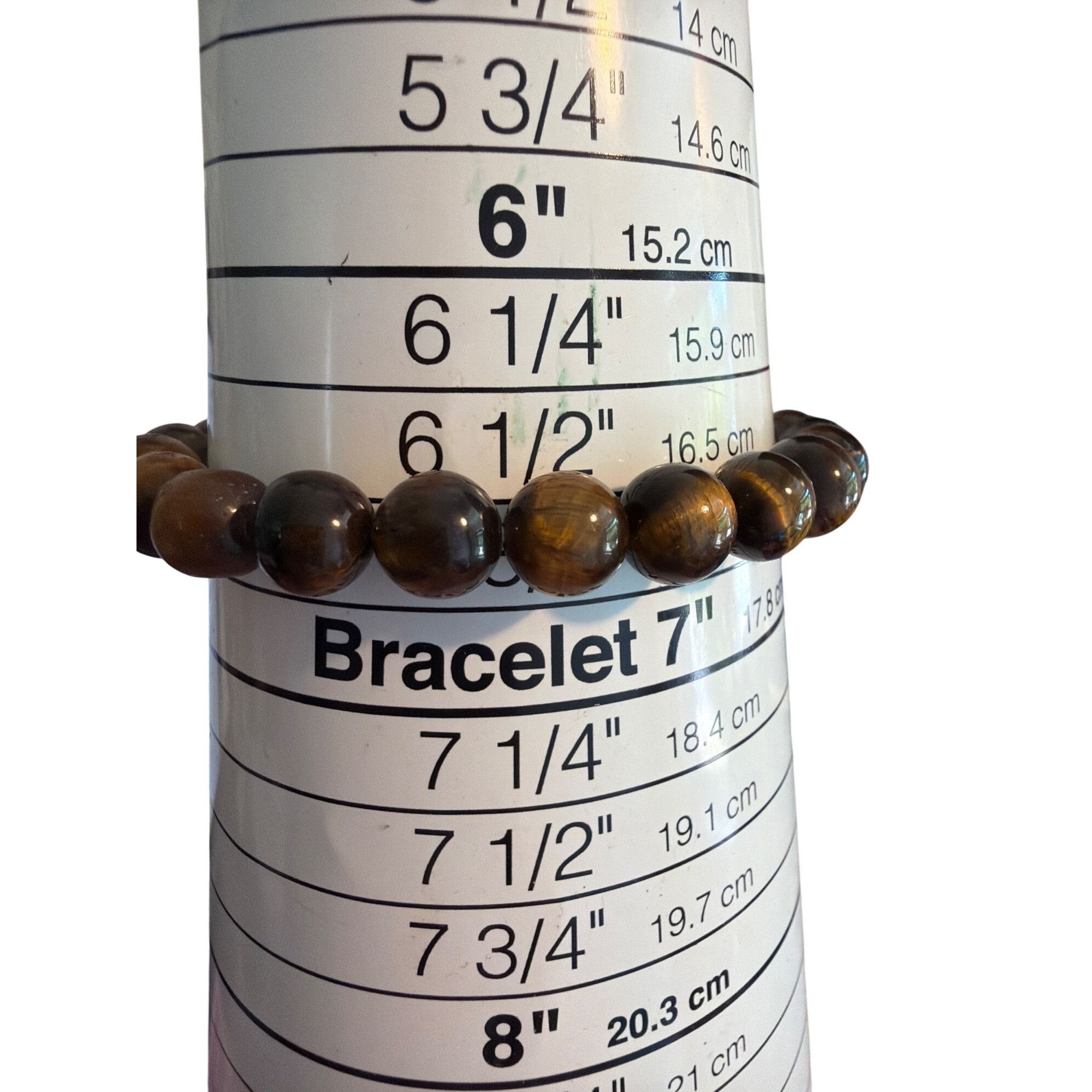 Other Tigers Eye Bead Stretch Bracelet Silver Tone Glass Charms 20 Size ONE SIZE - 3 Thumbnail