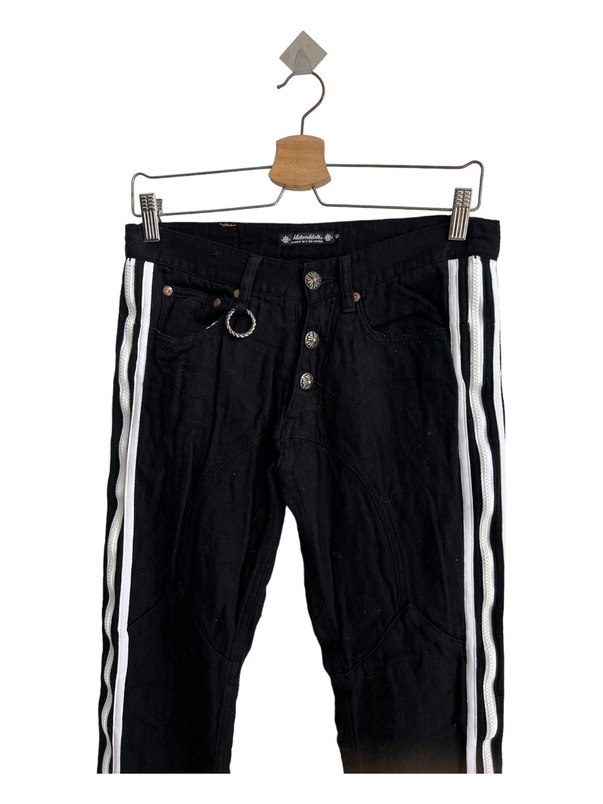 BUFFALO BOBS Bluttenblatt 🇯🇵 Flare Zip Hem CH Silver Button Goth Pants Size US 30 / EU 46 - 5 Thumbnail