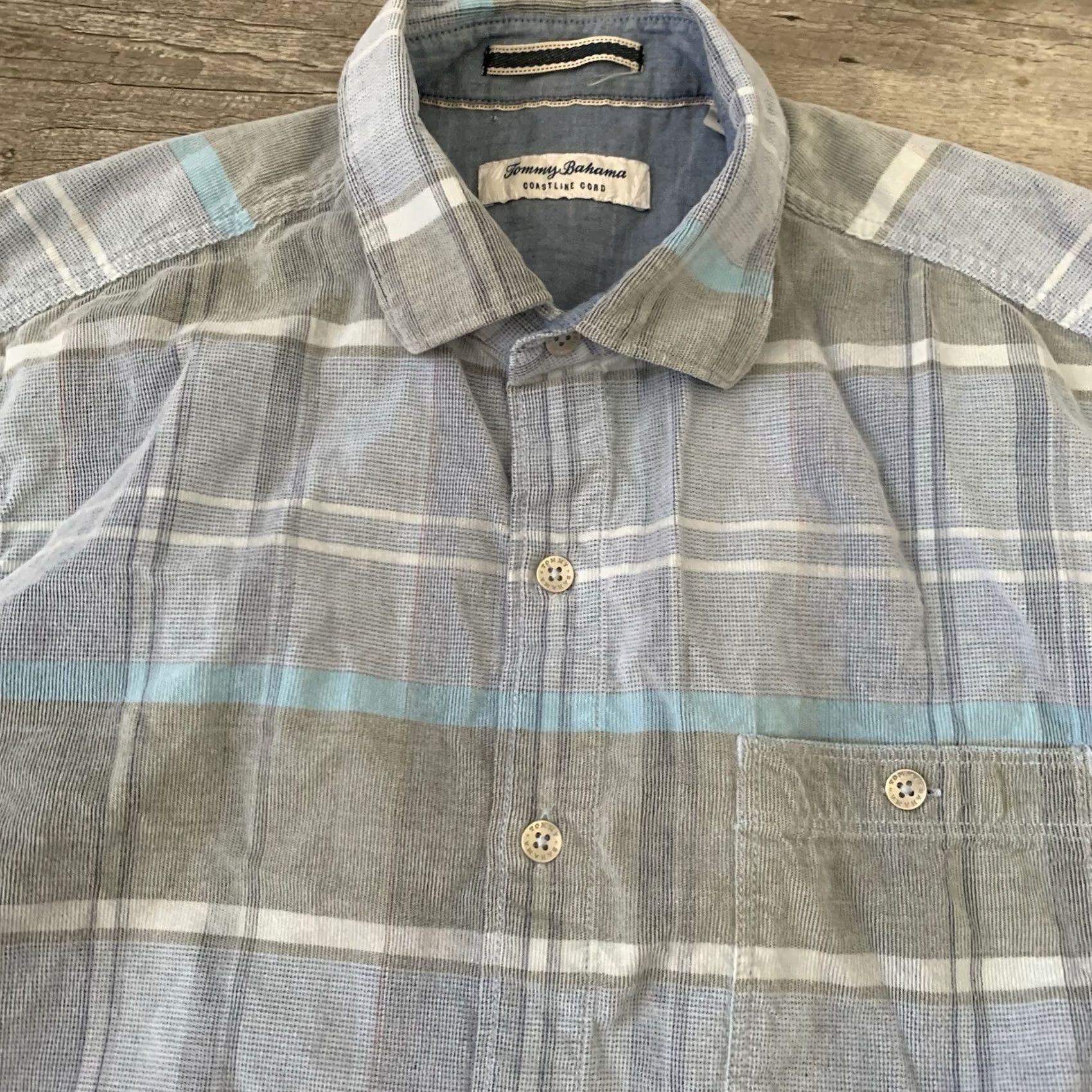 Tommy Bahama VINTAGE Tommy Bahama Coastline Cord Shirt Mens M Blue Corduroy Button Up Size US M / EU 48-50 / 2 - 3 Thumbnail