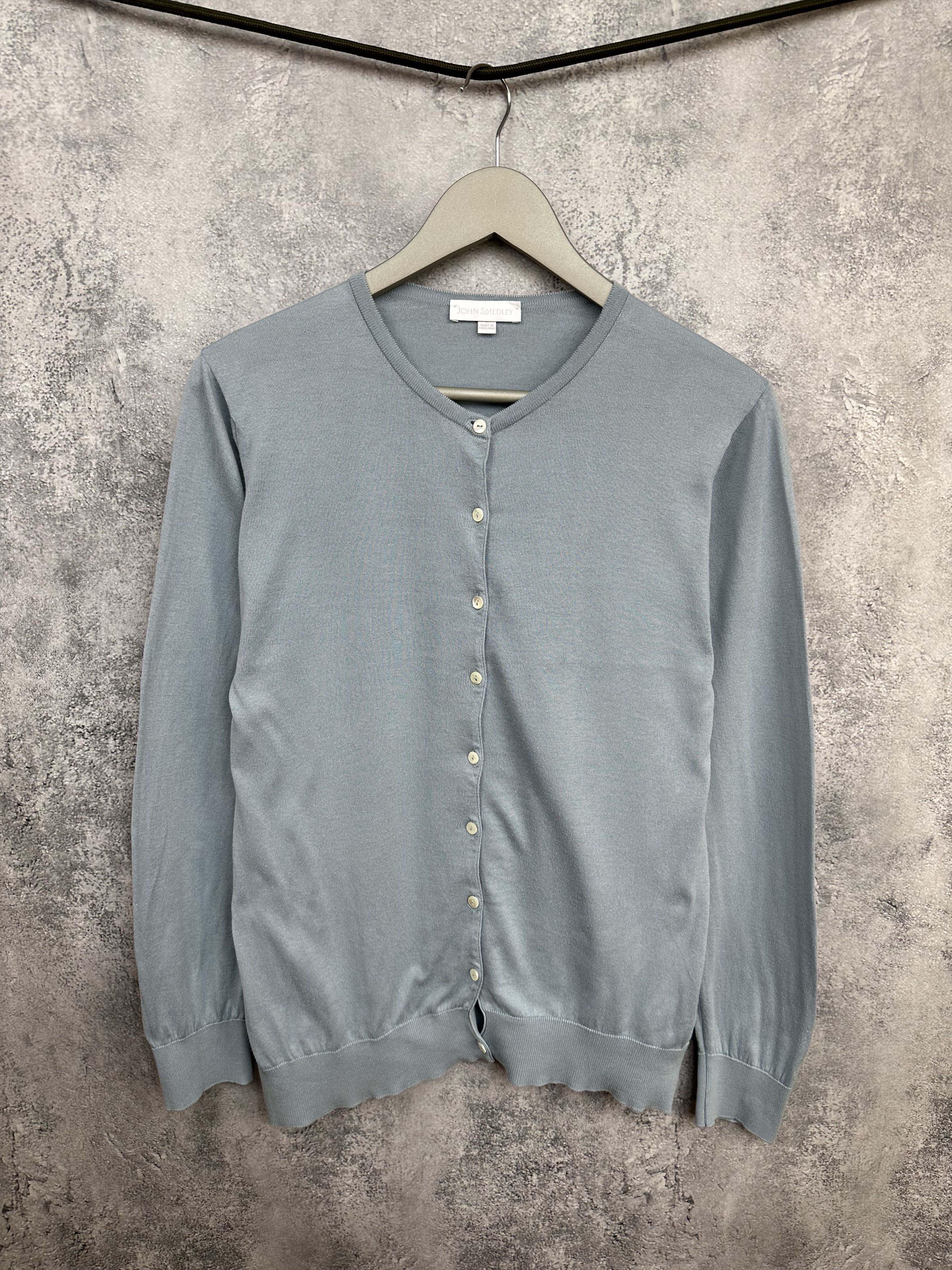 John Smedley John Smedley Sea Island Cotton Cardigan Crew Lightweight Size L / US 10 / IT 46 - 1 Thumbnail
