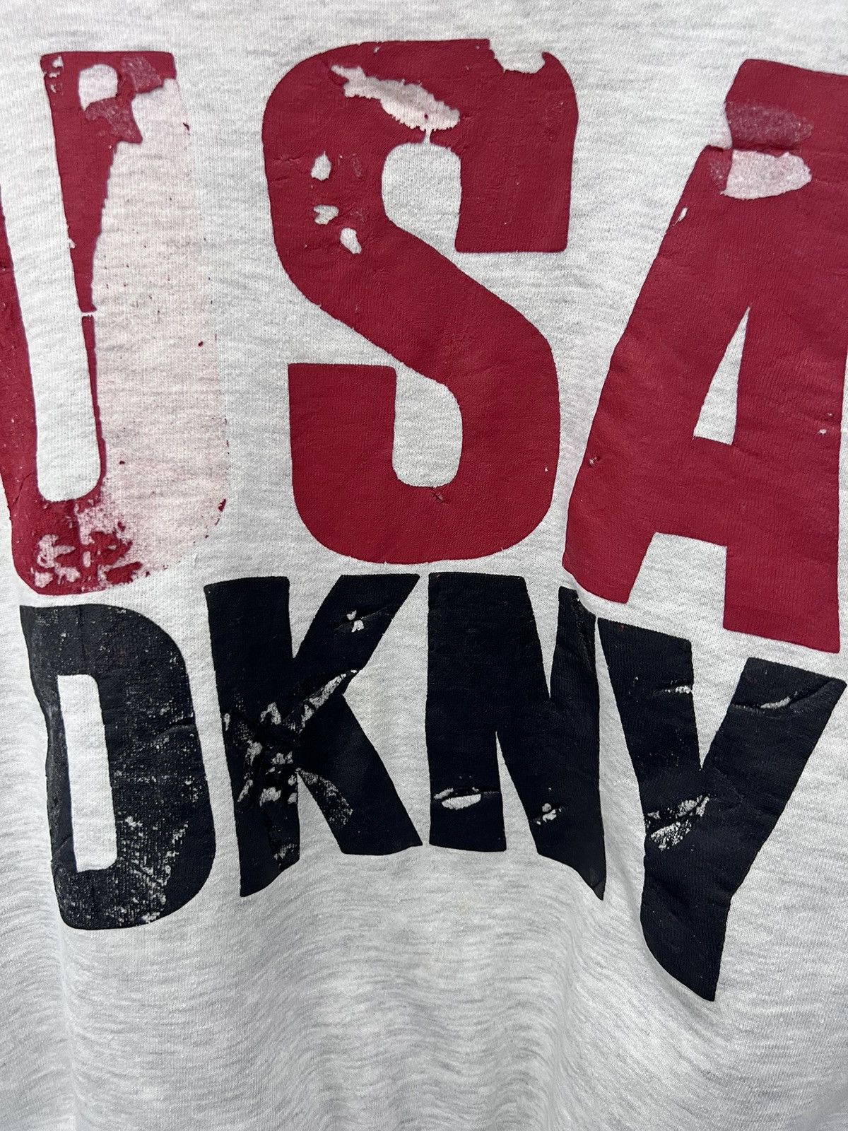 DKNY × Donna Karan × Vintage 🔥 Vintage DKNY Made in USA Distressed logo sweatshirt Size US XL / EU 56 / 4 - 3 Thumbnail