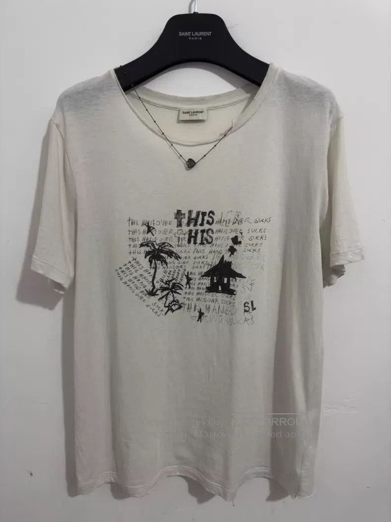 Saint Laurent Paris Saint Laurent Paris Cotton Heart Necklace Painting Slogan Size US S / EU 44-46 / 1 - 1 Thumbnail