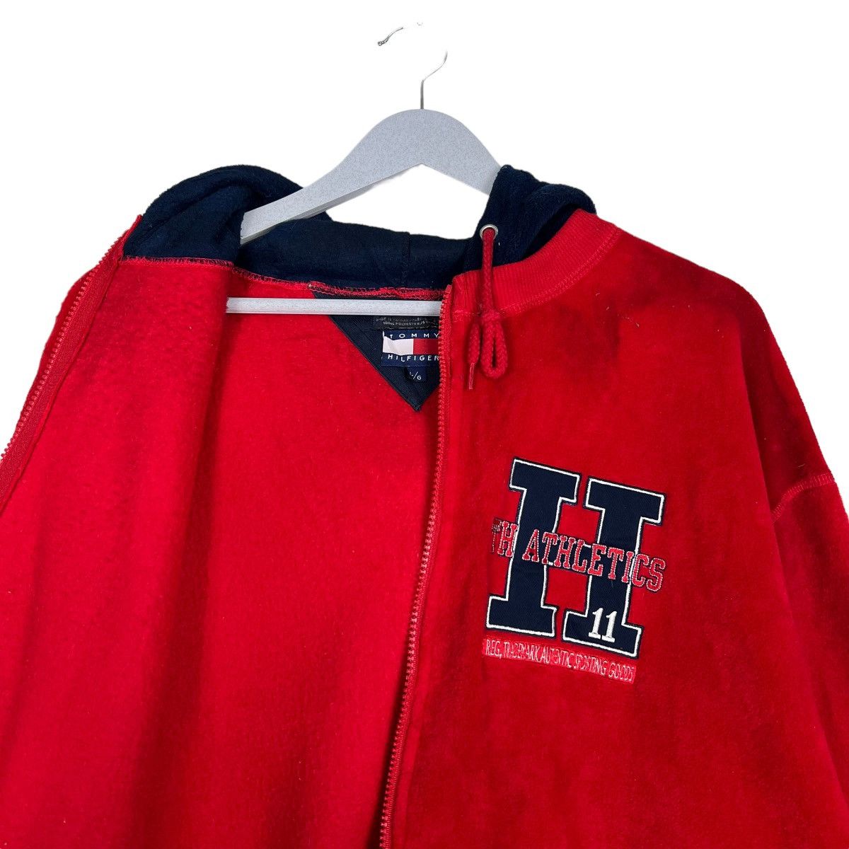 Tommy Hilfiger 🔥 VINTAGE 90s TOMMY HILFIGER ANORAK FLEECE HOODIES BOMBER Size US L / EU 52-54 / 3 - 11 Thumbnail