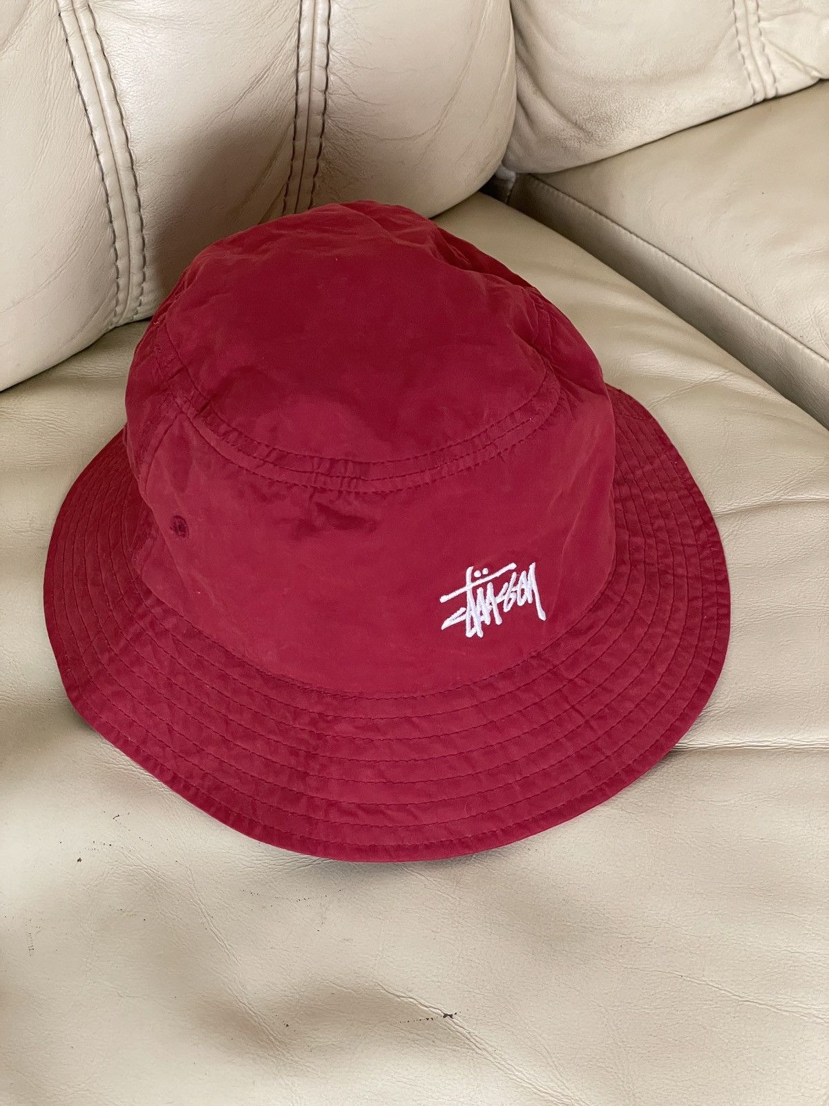 Stussy Stussy Red Nylon Bucket Hat Cap panama Size ONE SIZE - 2 Thumbnail