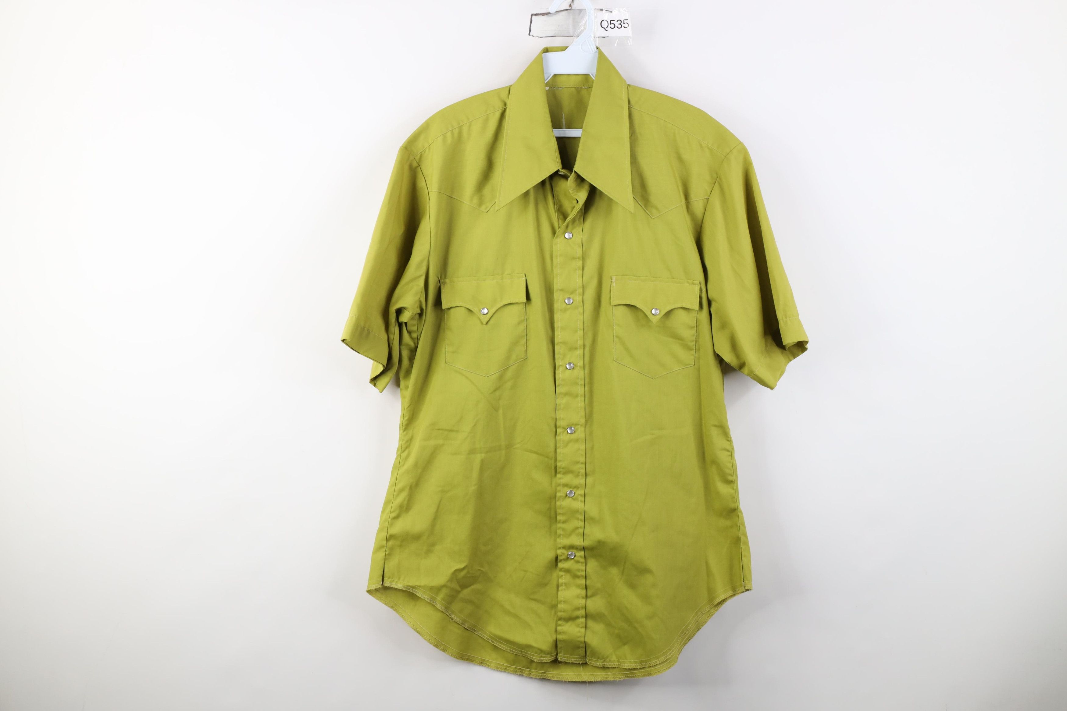 Vintage Vintage 70s Rockabilly Cowboy Rodeo Dagger Collar Shirt Size US XL / EU 56 / 4 - 1 Thumbnail