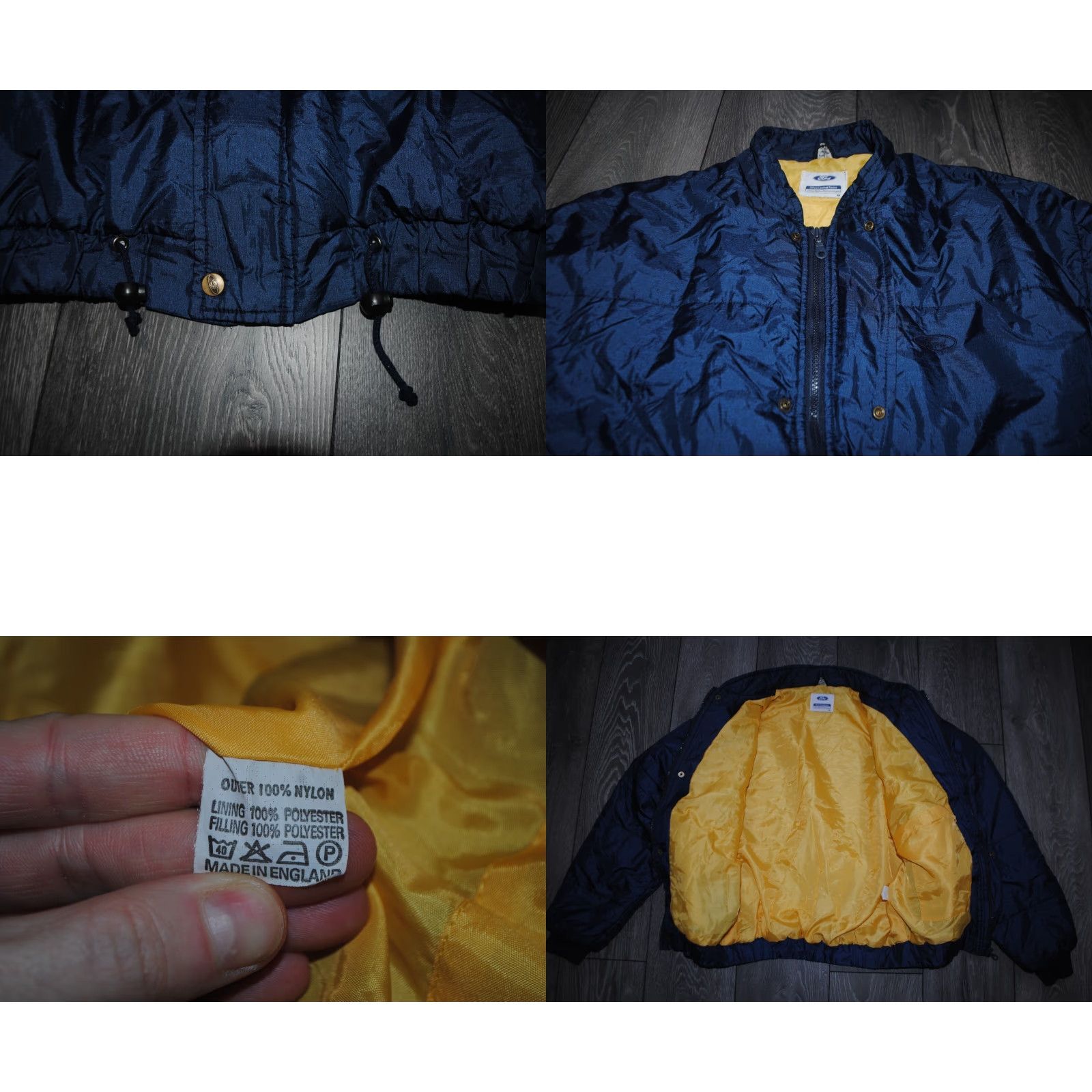Ford FORD Jacket Bomber Nylon Zip Blue Men’s M Vintage 70's 80's Retro 80s Flap Buttoms? Size US M / EU 48-50 / 2 - 8 Thumbnail