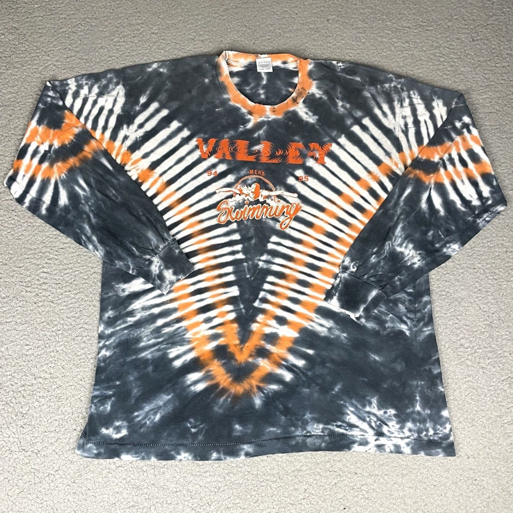 Fruit Of The Loom VINTAGE Fruit of the Loom T-Shirt Adult XL Orange Tie Dye 90s FOTL Swimming Distressed Vtg* Size US XL / EU 56 / 4 - 2 Thumbnail