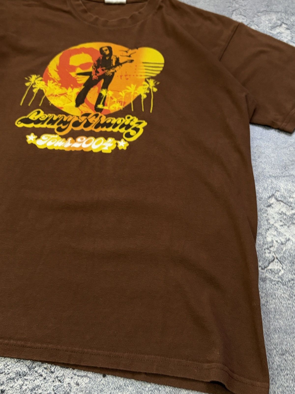 Vintage 2004 Lenny Kravitz Baptist Tour Tee B&C Tag Brown Size S Size US S / EU 44-46 / 1 - 11 Thumbnail