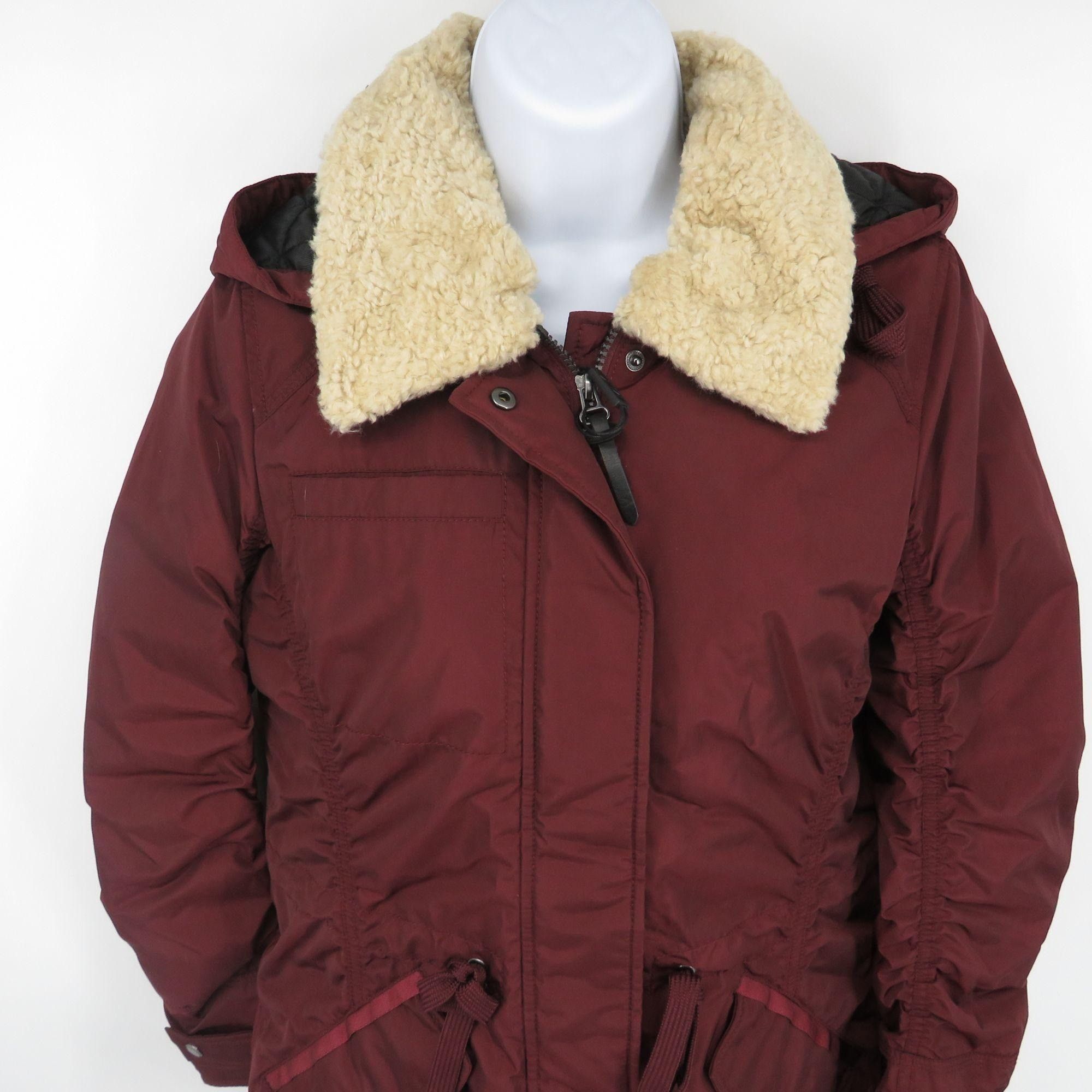 Other Marc New York Womens Burgundy Hooded Coat W/ Faux Fur Collar Size XS / US 0-2 / IT 36-38 - 2 Thumbnail