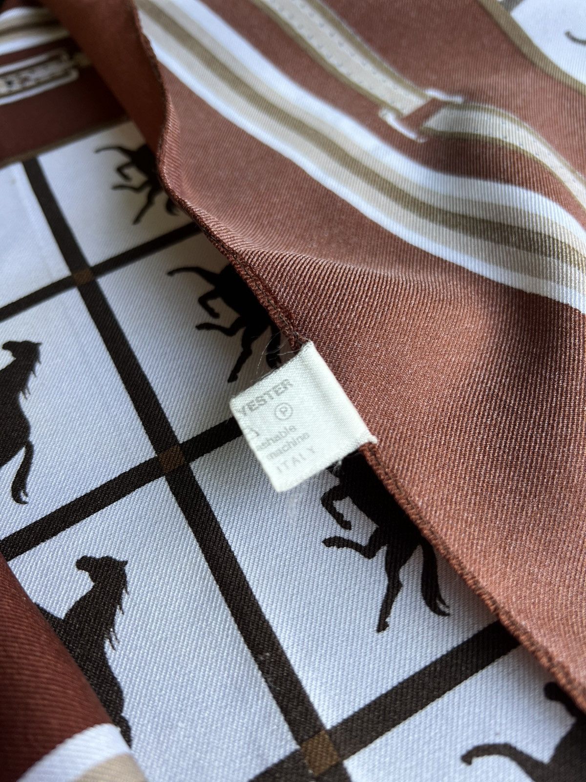 Vintage Vintage Italian Silk Scarf Horse Equestrian Print 76cm Size ONE SIZE - 15 Thumbnail