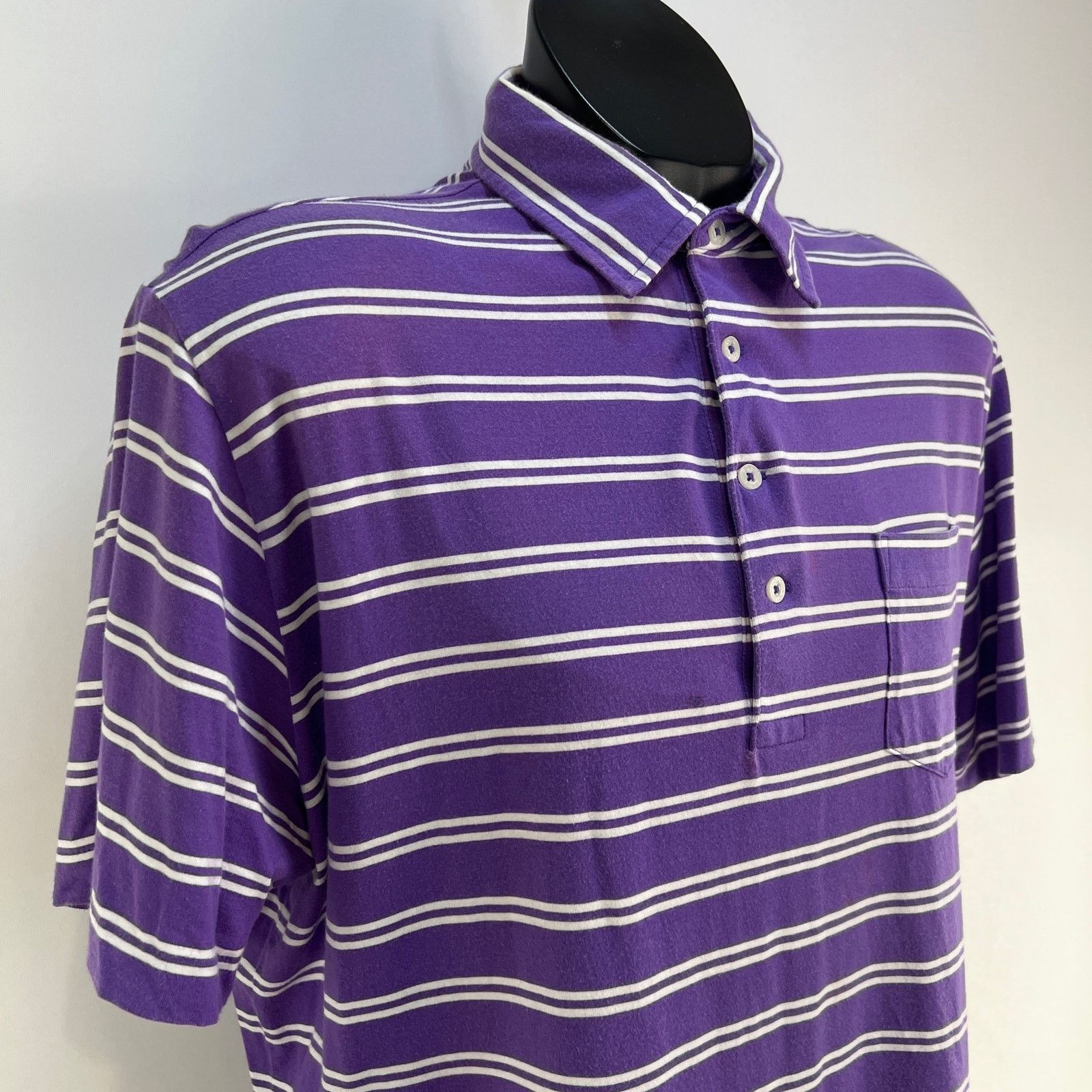 Polo Ralph Lauren Polo Golf Ralph Lauren Stripe Polo Shirt Vintage Lisle Size US L / EU 52-54 / 3 - 2 Thumbnail